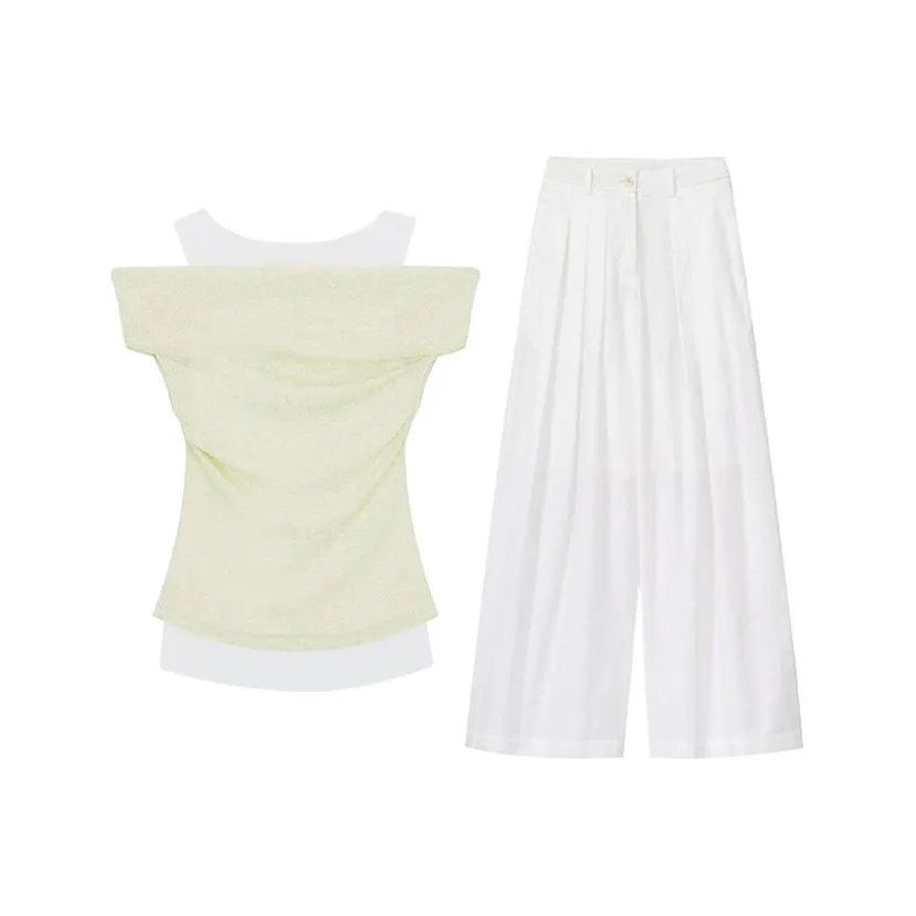 MARIE·COCO Mock Двухкомпонентный топ и брюки, женские повседневные костюмы