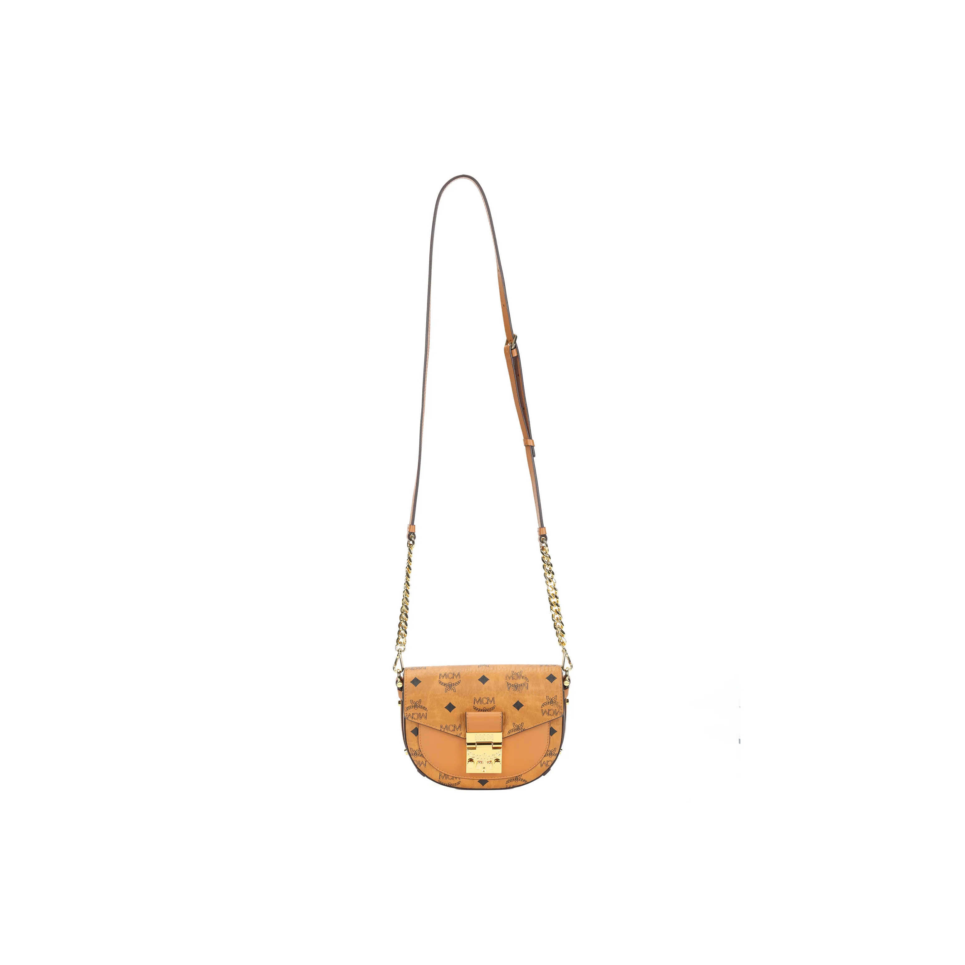 MCM Patricia Crossbody Mini Visetos Cognac