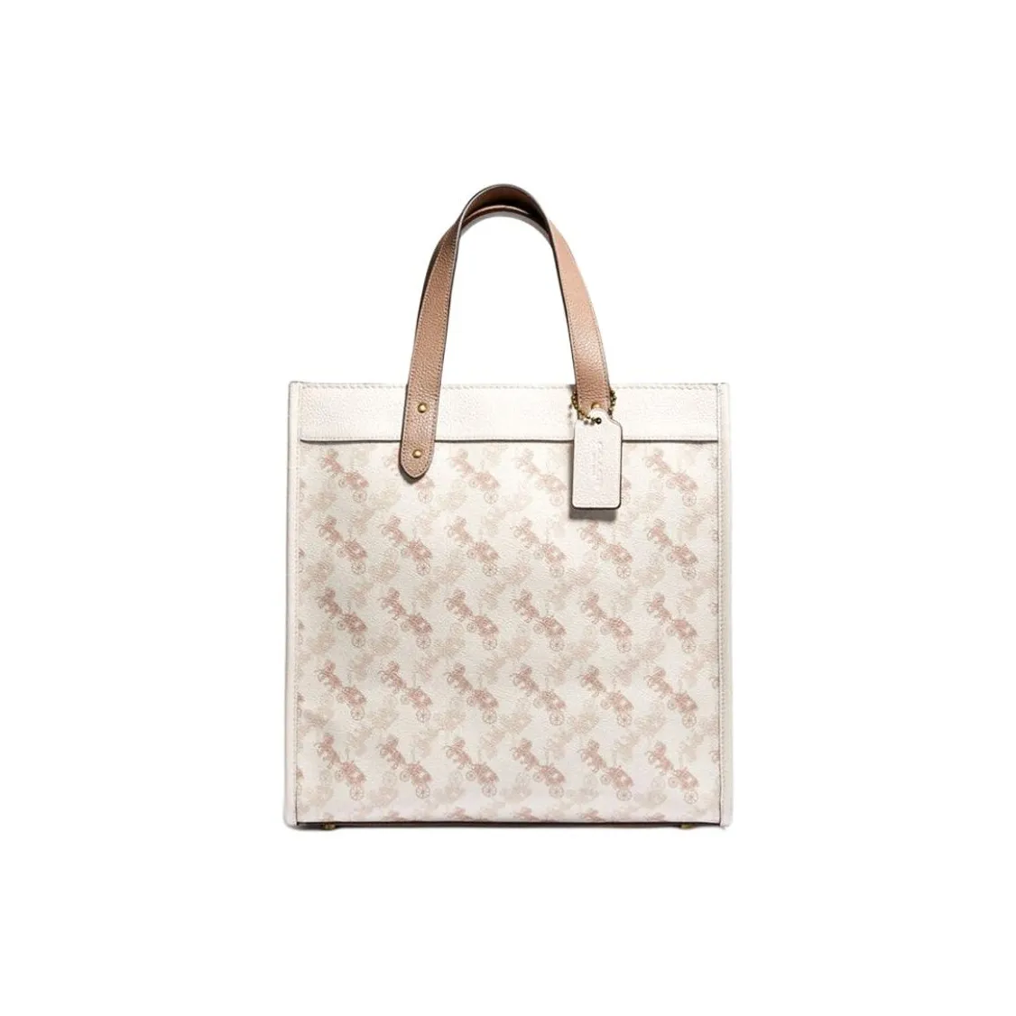 COACH Field Canvas With Leather Tote Bag, Shopping Bag, Portable Crossbody Bag, Shoulder Bag Tubas Women's White