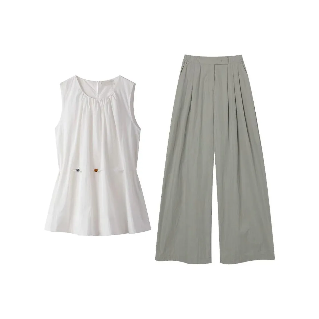 MARIE·COCO Топ без рукавов + Повседневные брюки Женские Повседневные костюмы