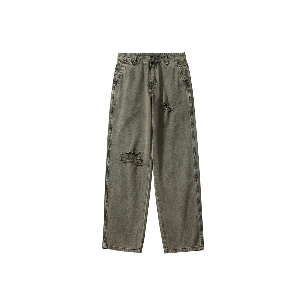 Devanro Каменно-зеленый Мужские Джинсы