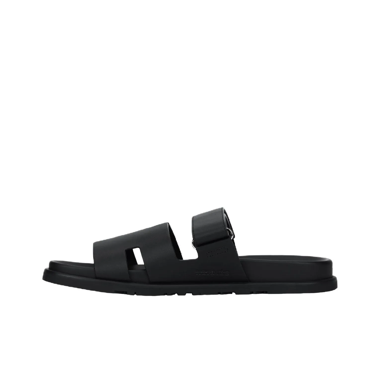 HERMES Chypre Sandal Noir Calfskin Leather M
