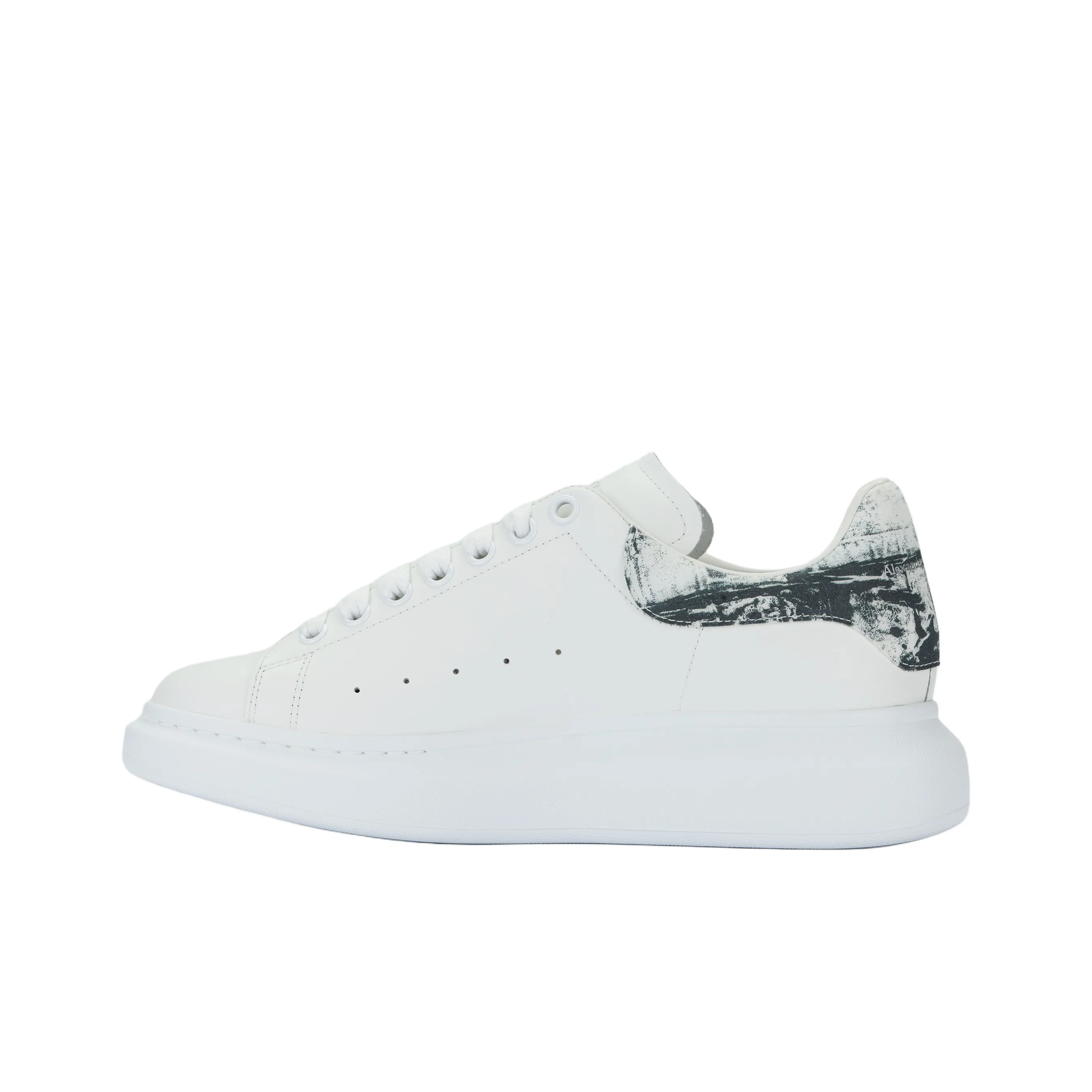 Alexander McQueen Oversized Sneakers 'White With Black Sketch'