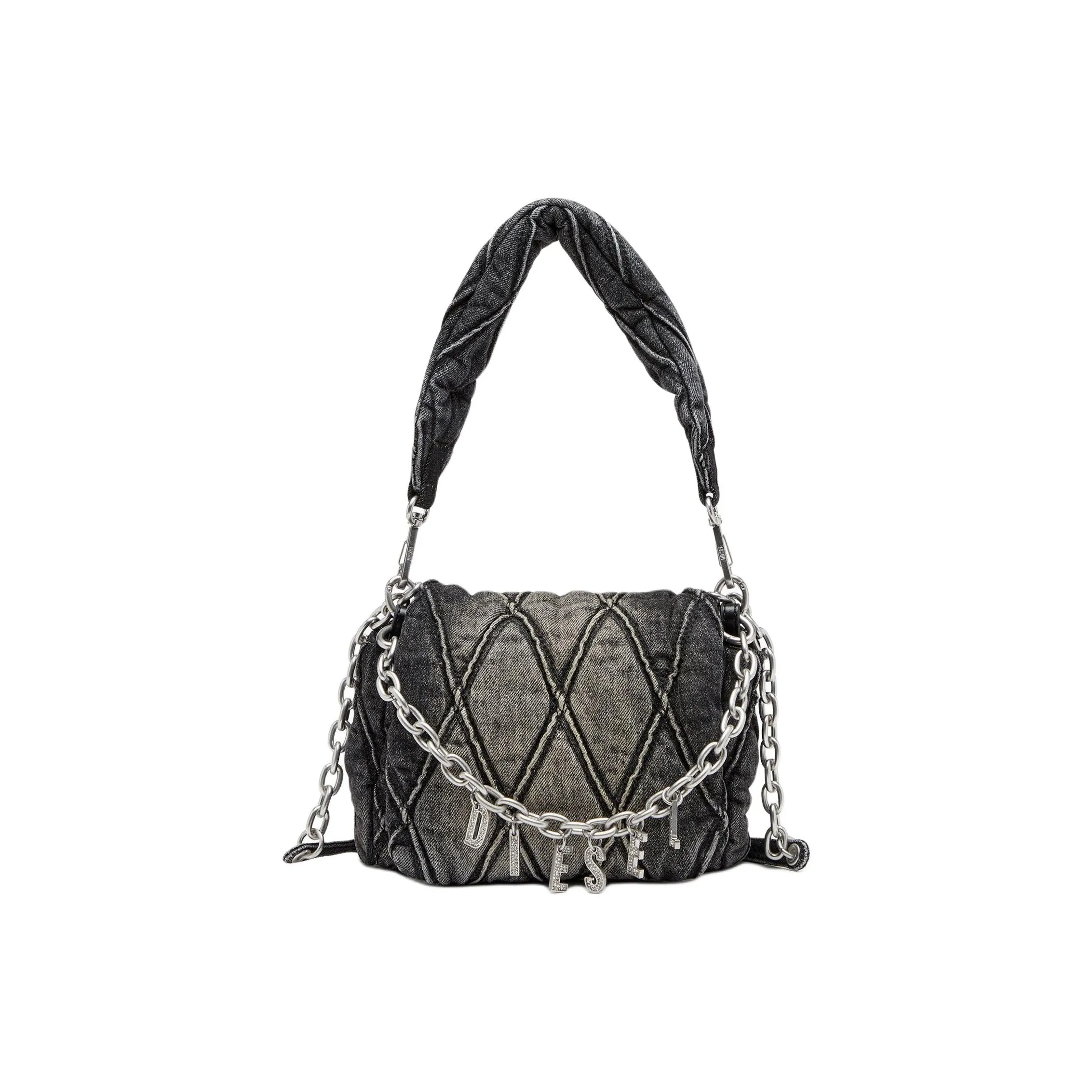 DIESEL Хлопок Портативный Crossbody Сумка Сумка через плечо Женская Черная