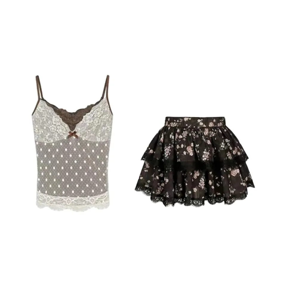 ABBY GODDESS Коричневый Женские Комплекты с юбкой