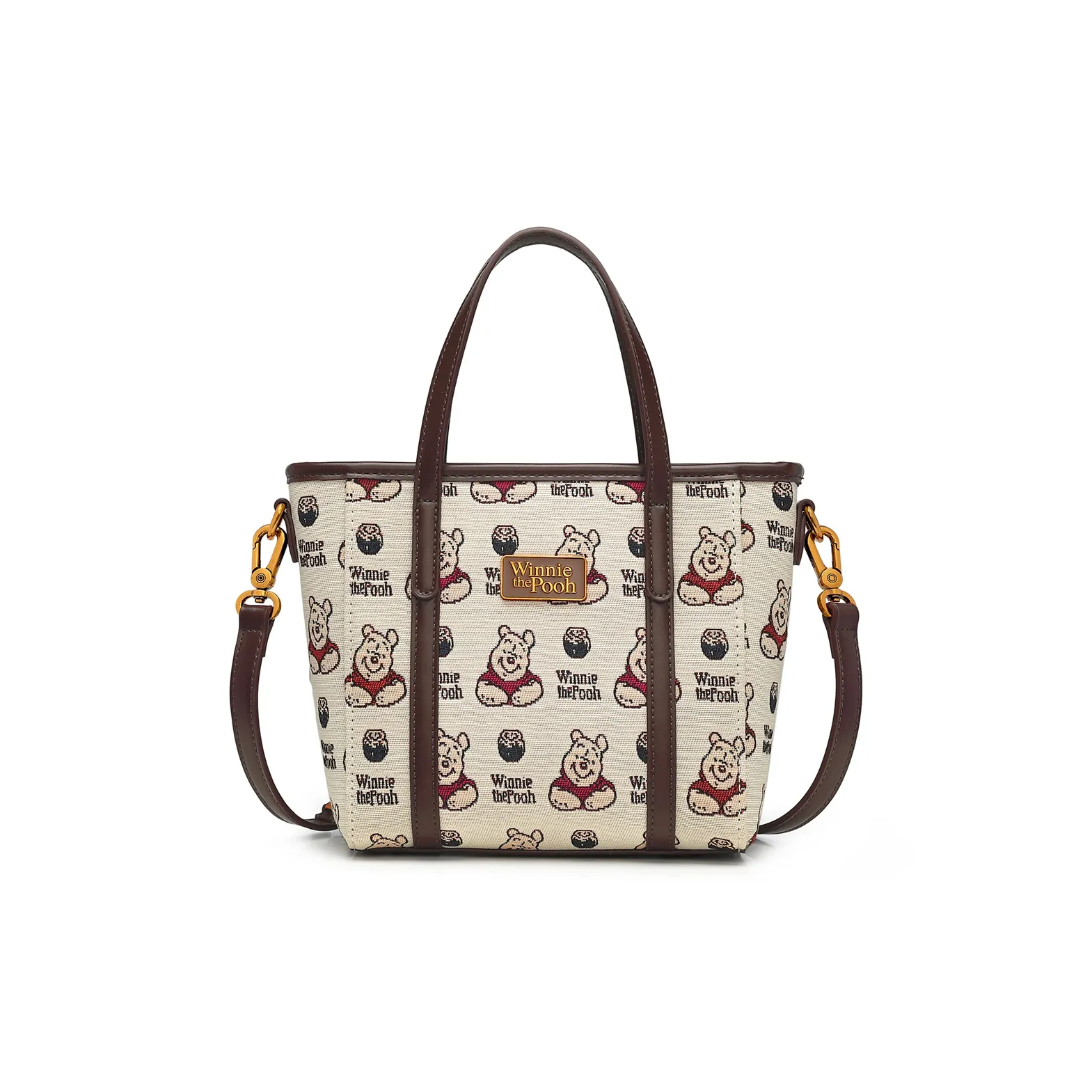 Серия Disney Winnie The Pooh ПУ (полиуретан) Сумка через плечо Сумка Обычная Женская Экрю