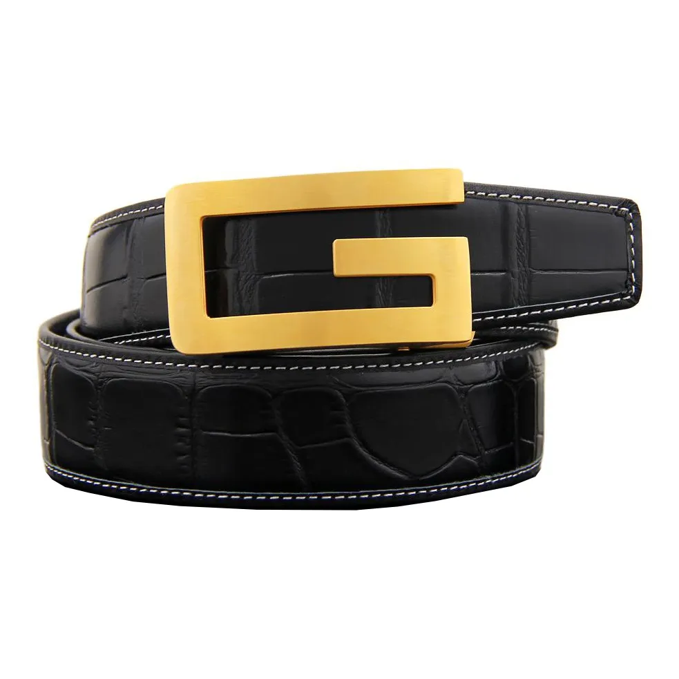 ROLLSNEA Коровья кожа Автоматическая застежка Ремень Мужской 3,4CM