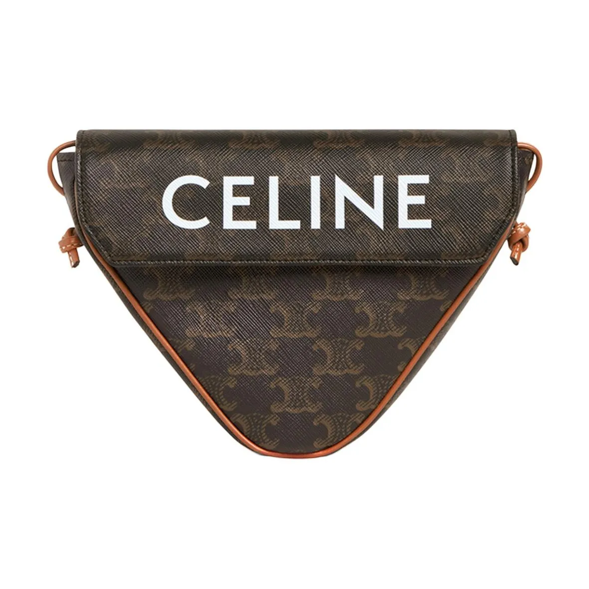 CELINE Cow Leather Triangle Bag, Shoulder Bag, Crossbody Bag Trumpets Women's Tawny