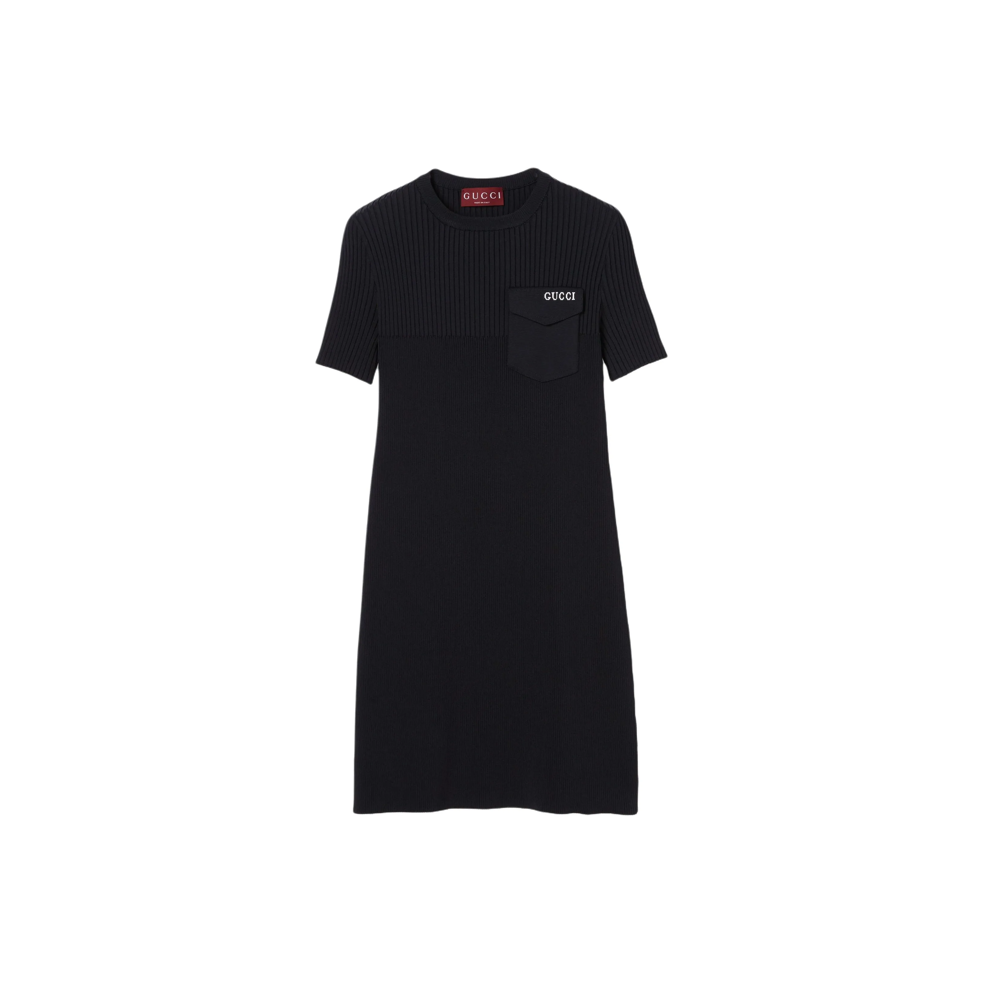 GUCCI Logo Intarsia Short Sleeve Dress