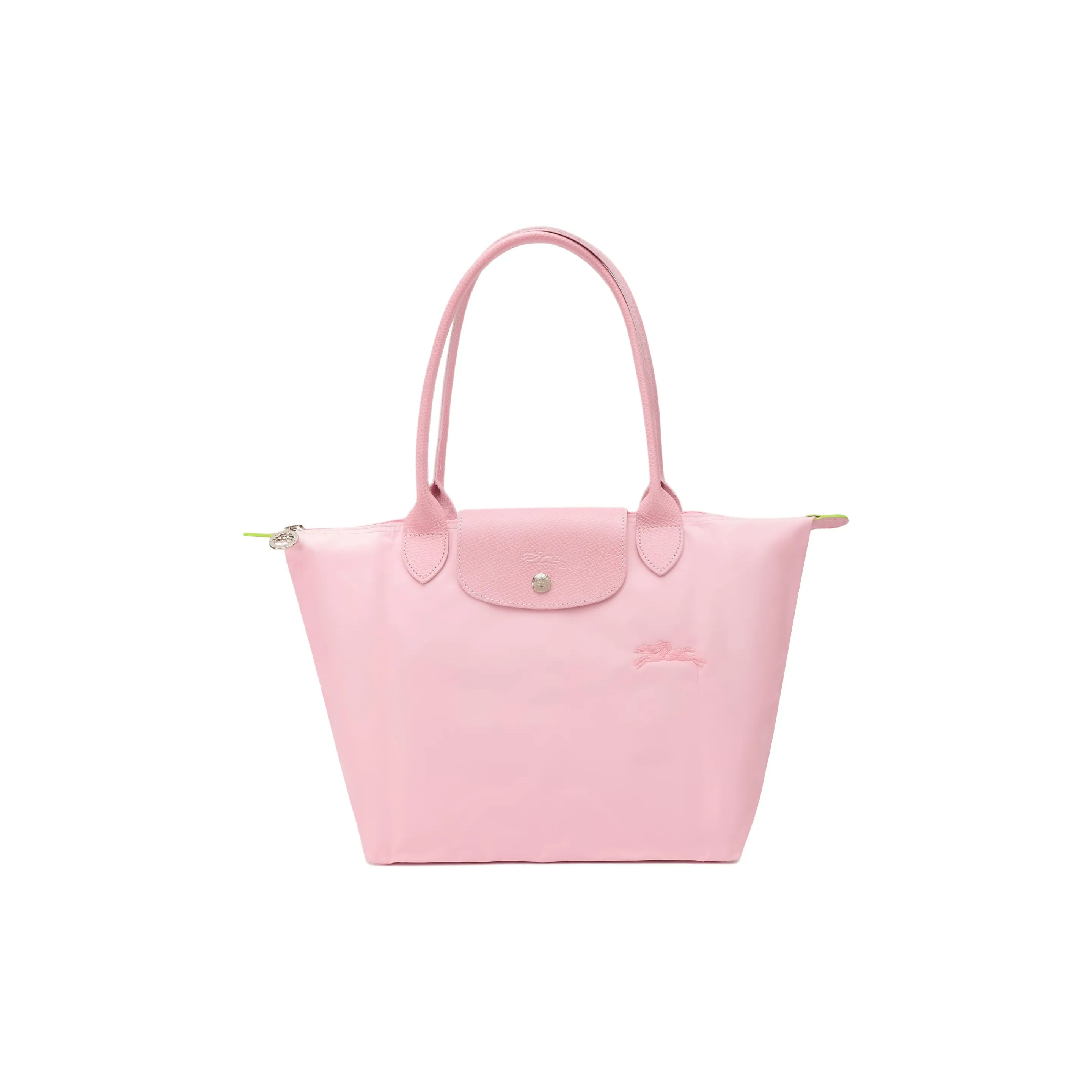 LONGCHAMP Le Pliage Green Cow Leather Tote Bag, Shopping Bag, Handbag, Shoulder Bag Medium Size Women's Pink