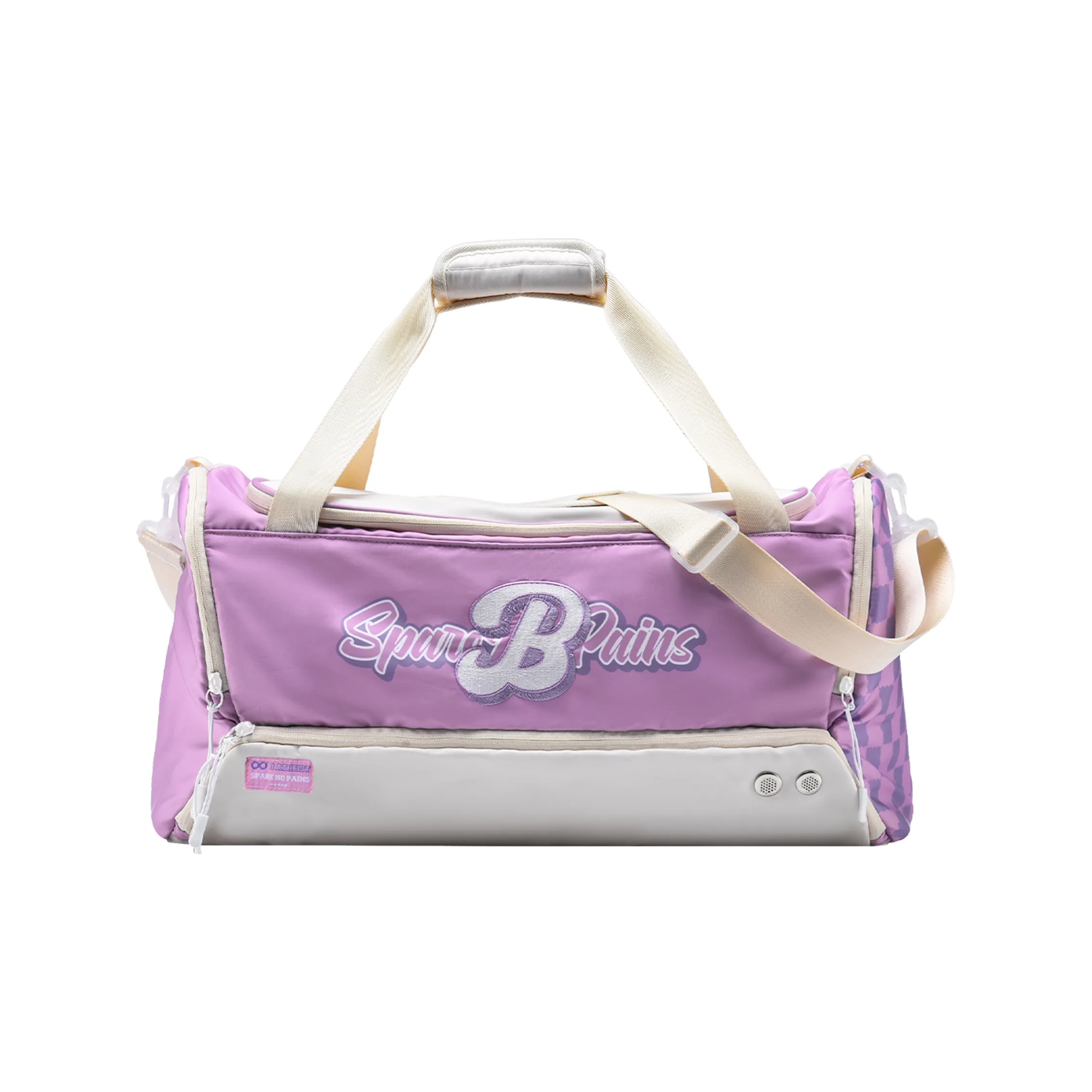 Spare No Pains. 8Atheist Collaboration Polyester Basketball Bag, Crossbody Handbag, Gym Bag Tubas Unisex White