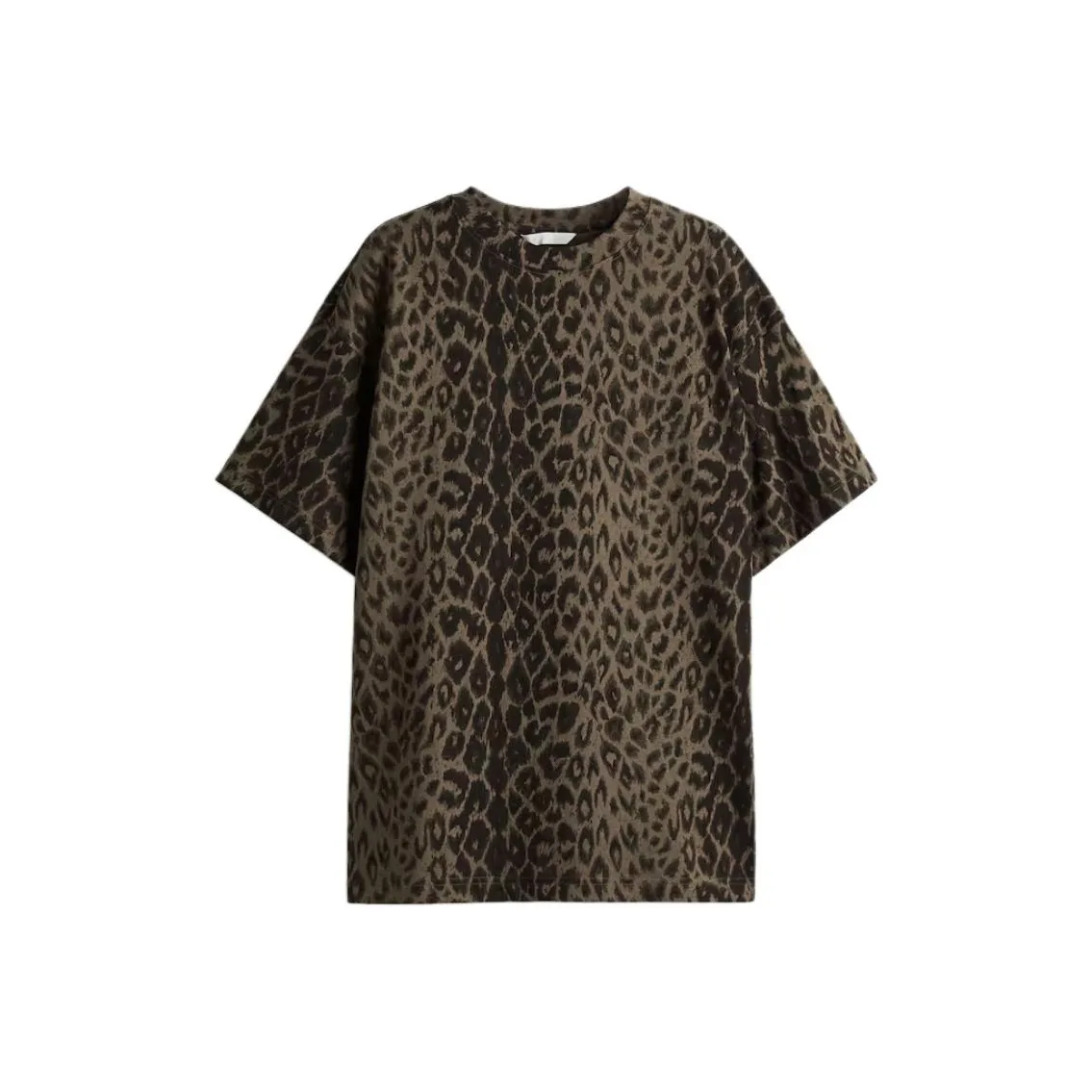 H&M Серо-зеленый/Леопардовый принт Женские футболки