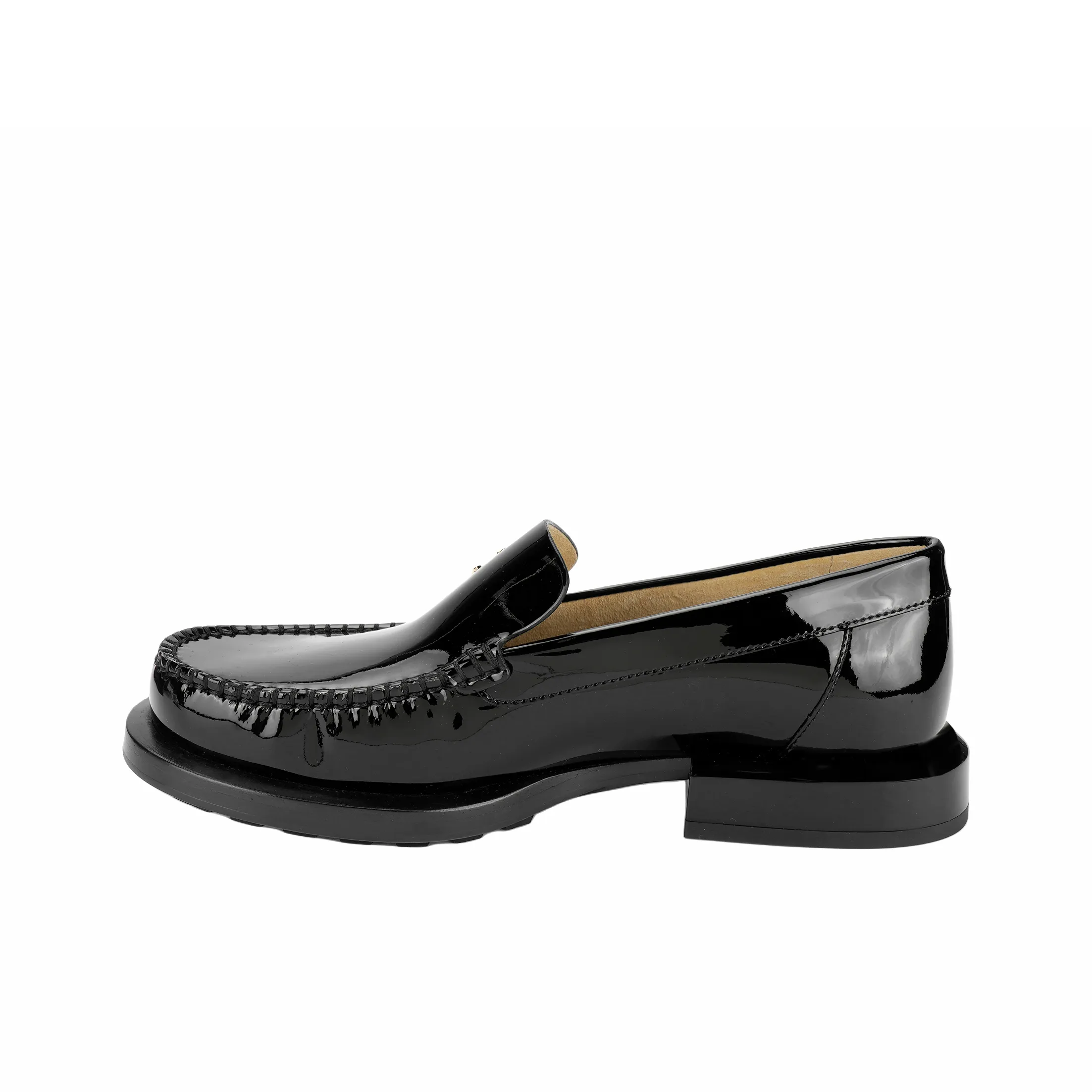CHANEL Casual Loafers Shoes Women's Black