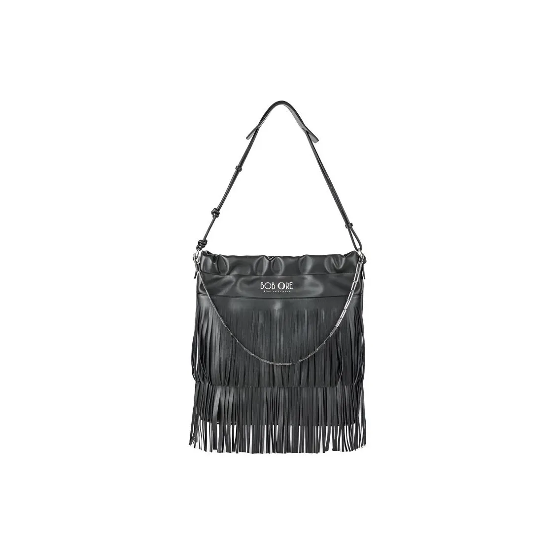 BOB ORE BLUE COLLECTION Корова Кожа Портативная Сумка-Хобо Сумка через плечо Сумка на плечо Большая Женская Черная