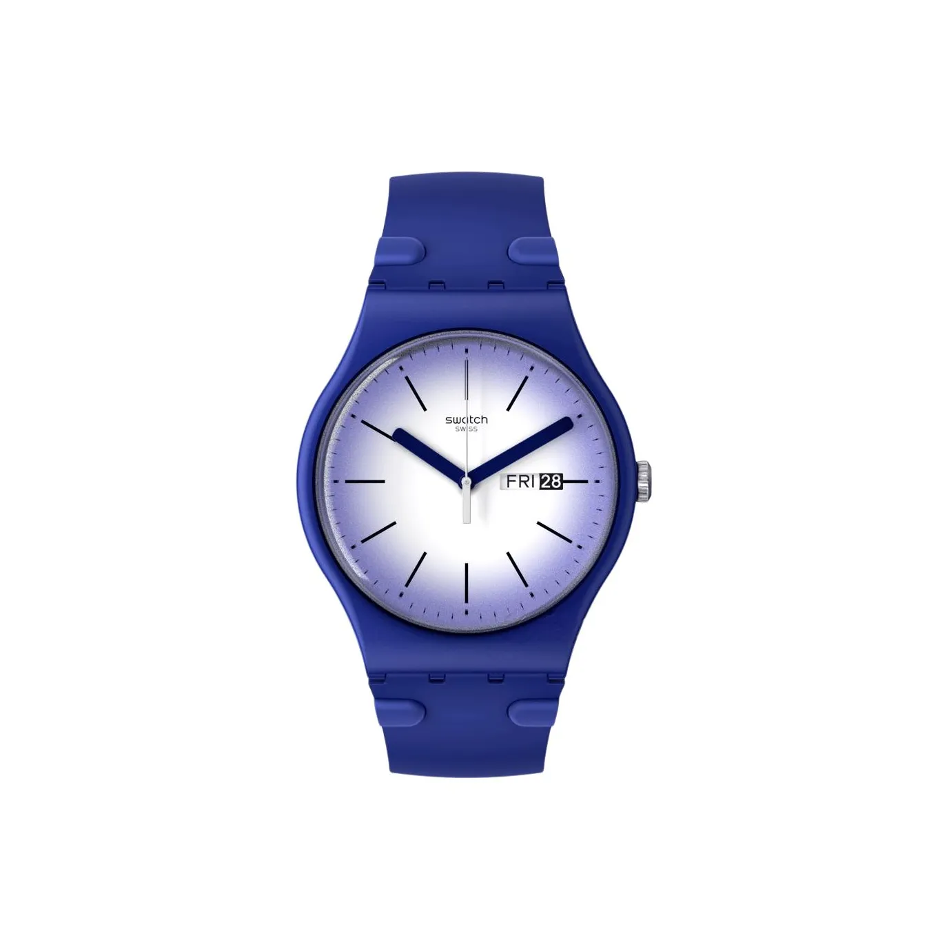 SWATCH September Collection Кварцевый механизм Унисекс Часы 41 мм Белый циферблат Пластиковый корпус Часы Силиконовый ремешок