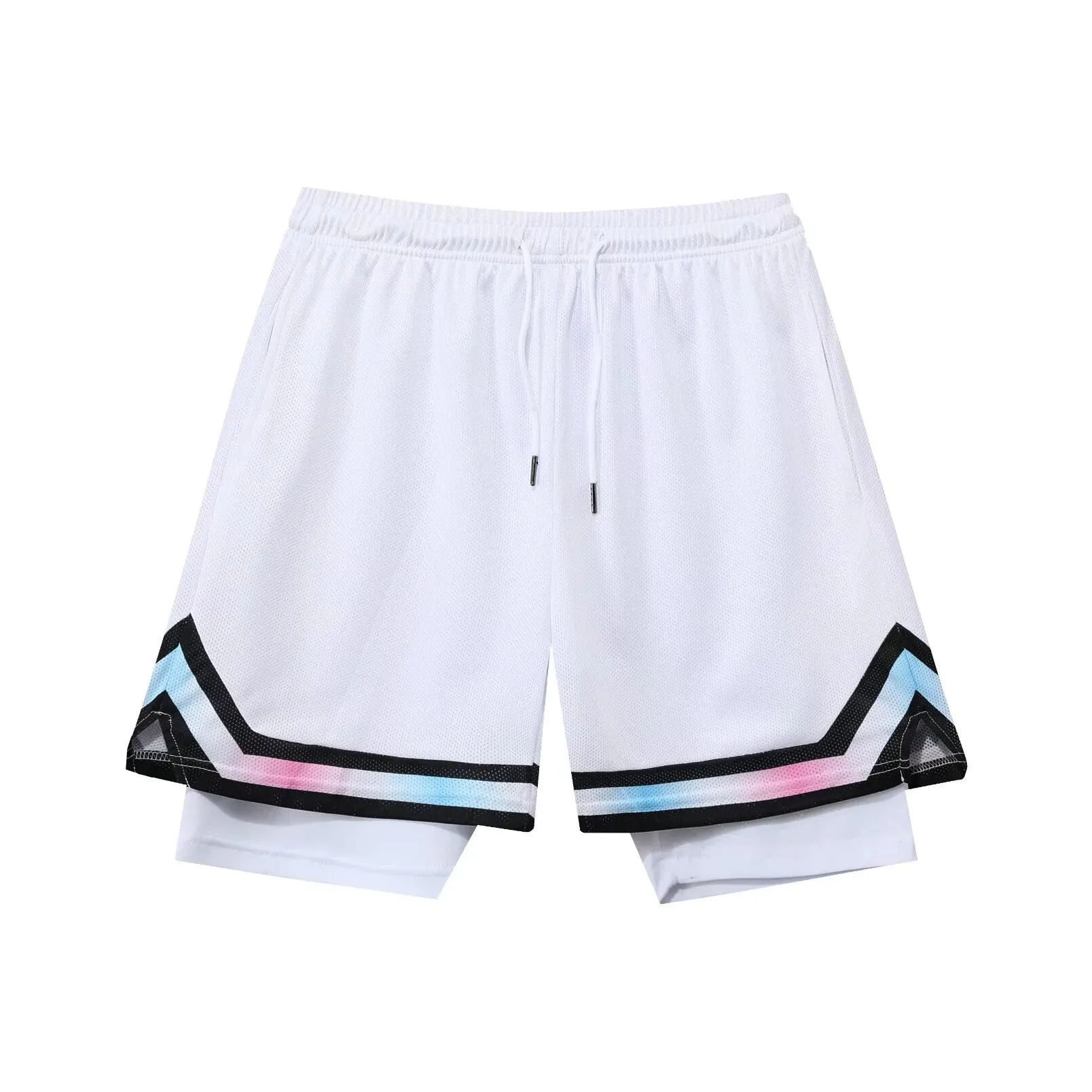 KPADB Мужские Двойные Layer Фитнес Повседневные Баскетбольные Шорты Для Тренировок и Спорта Унисекс