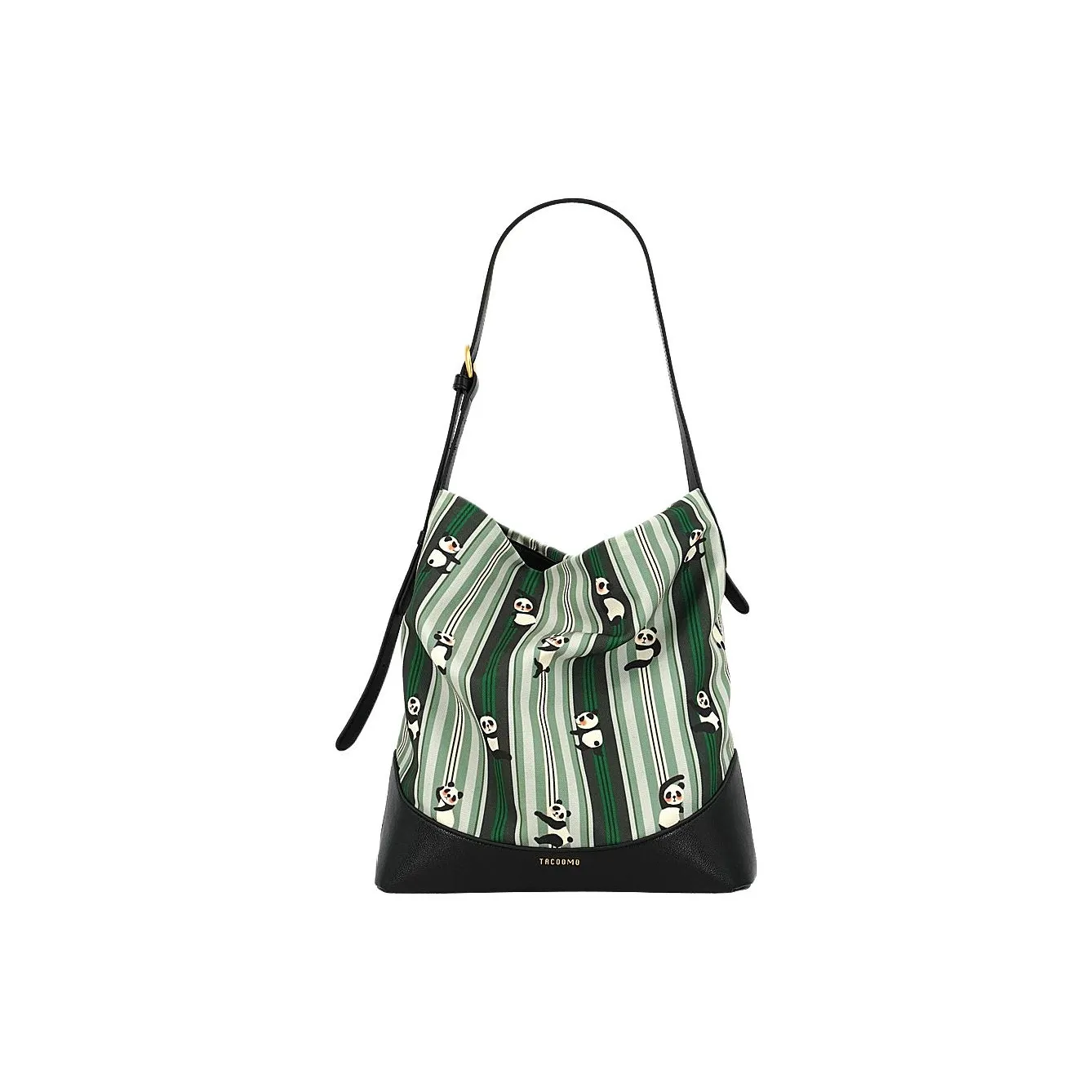 Great Dog and Black Horse Ткань Сумка через плечо Большая Женская Бамбуковый зеленый