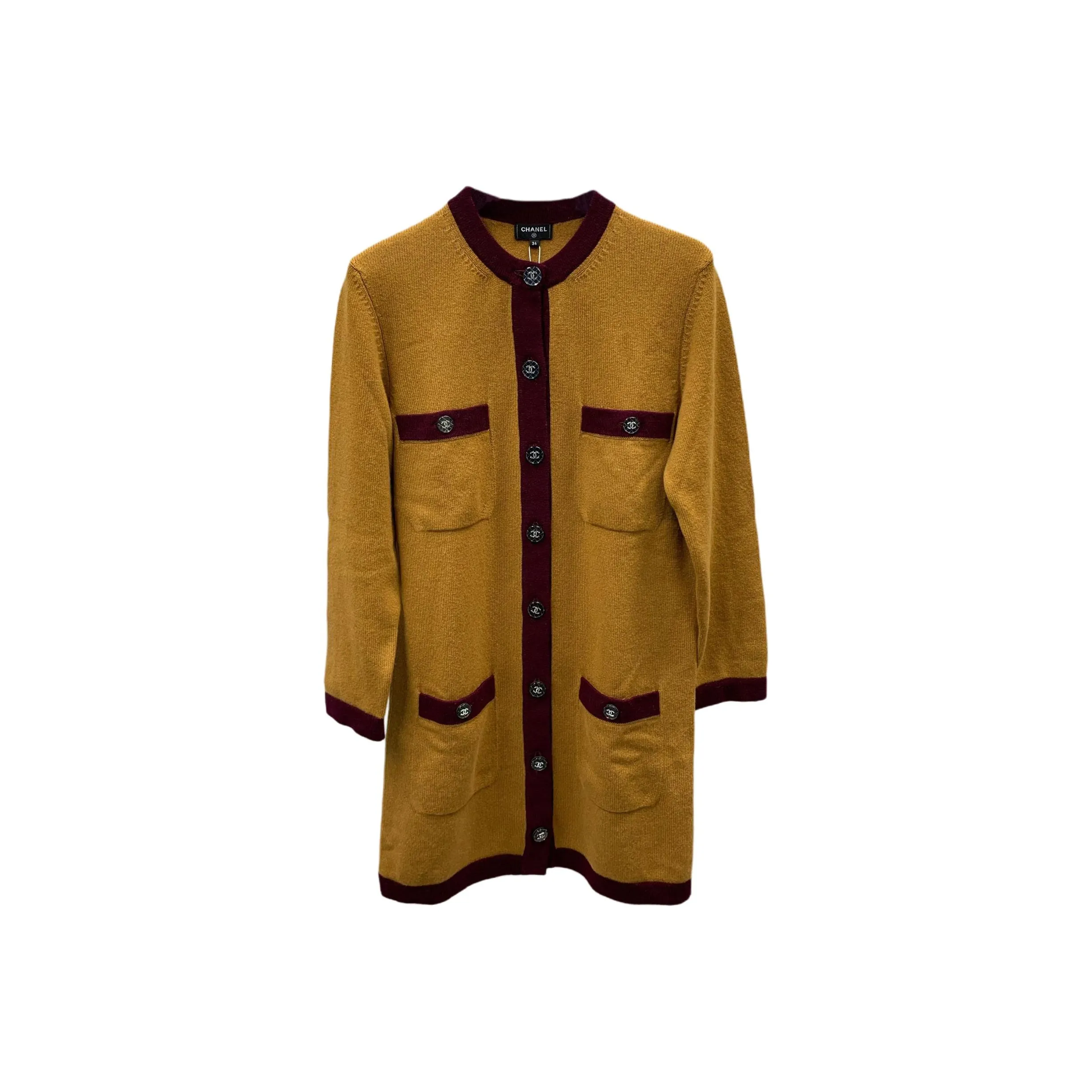 CHANEL Long Sleeved Dresses Women's Brown