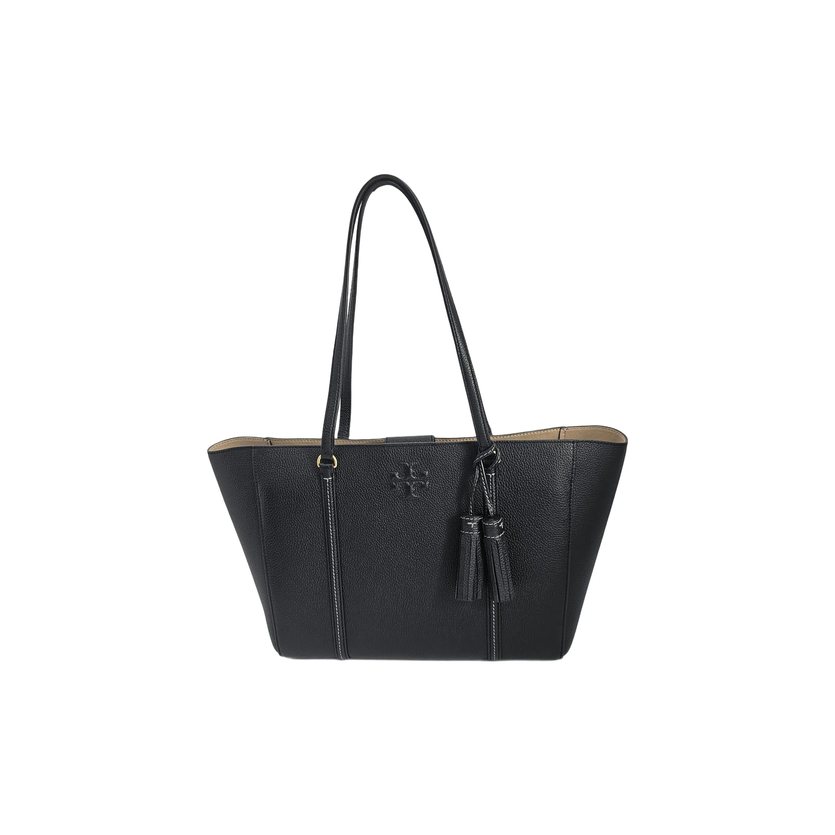 TORY BURCH THEA Кожа Тоут Сумка Сумка для покупок Сумка на плечо Женская Черная