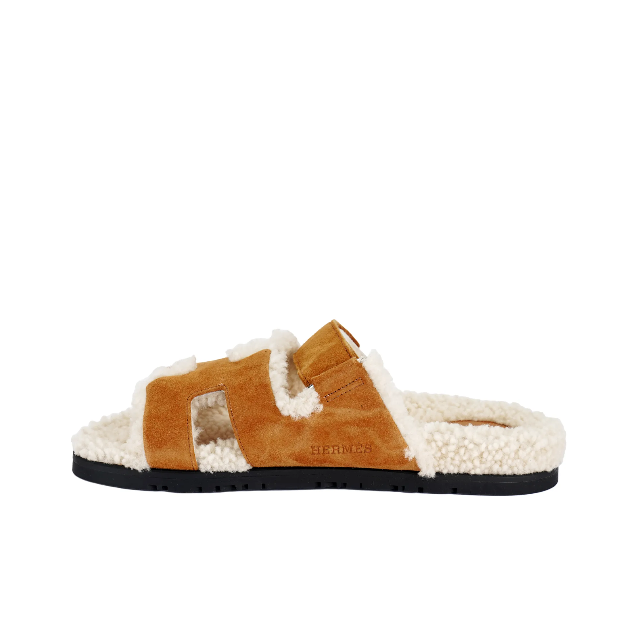 HERMES Chypre Slip Resistant Slide Slippers Women's Brown