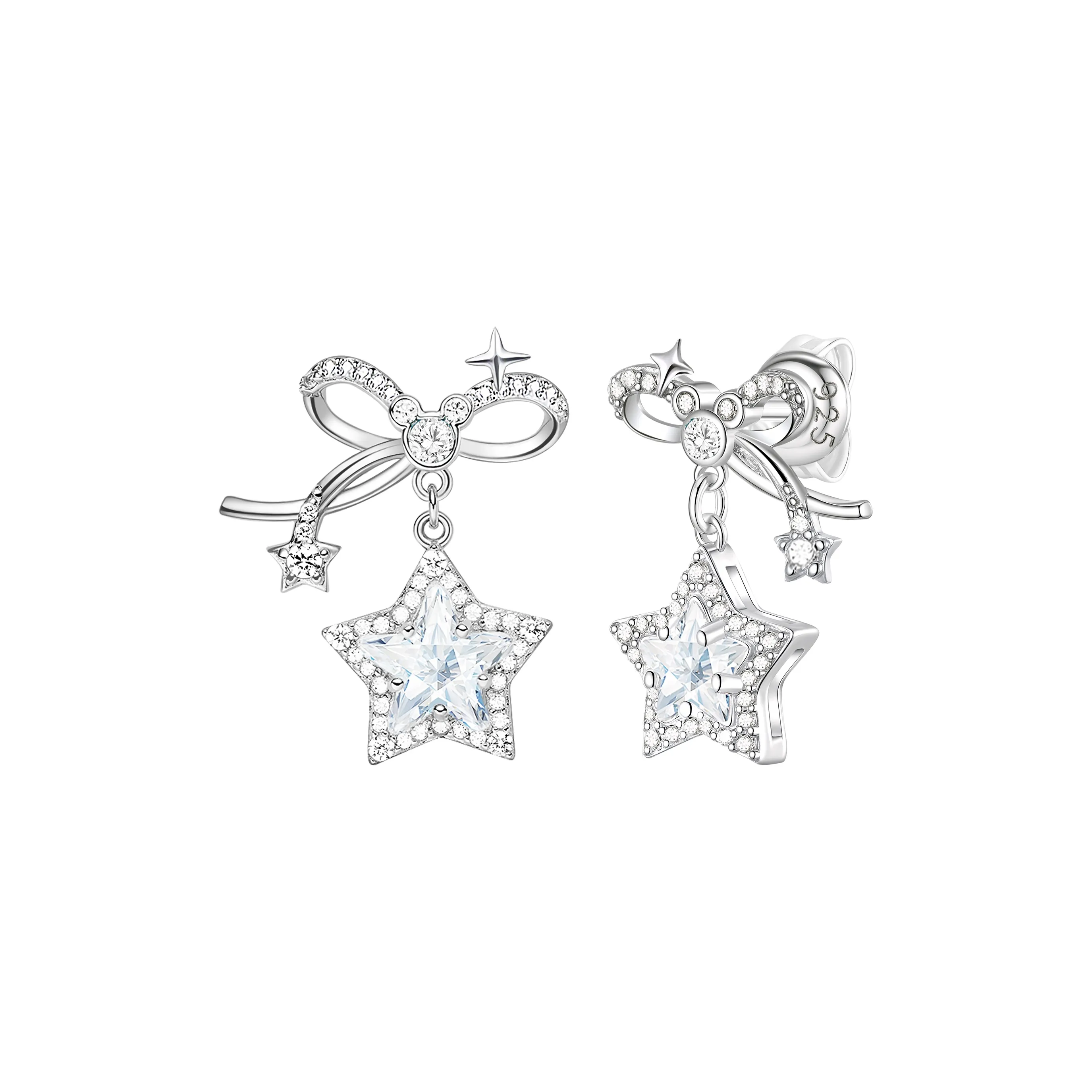 Диснеевские принцессы серьги-гвоздики из серебра 925 пробы женские серебряное