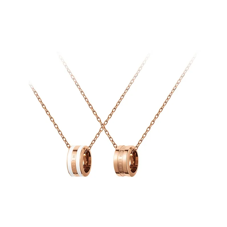 Daniel Wellington Сплав Ожерелья Женские Керамика Белый Розовое Золото