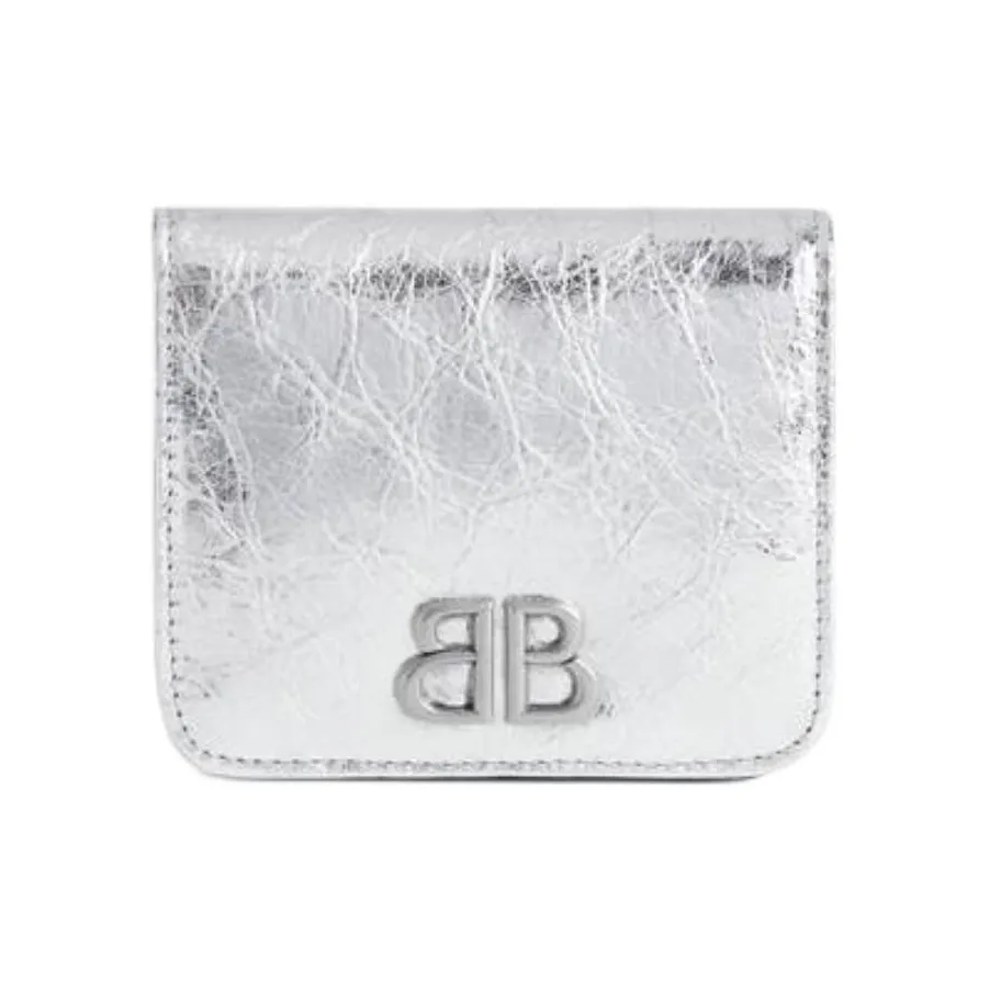 Balenciaga Arena Lambskin Wallets Card Holders Women's Silver