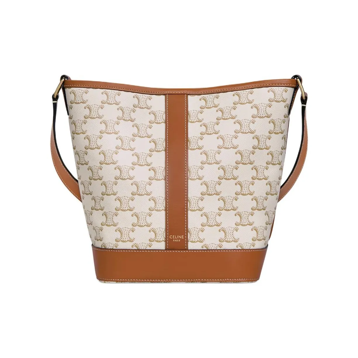 CELINE Triomphe Cow Leather Bucket Bag, Shoulder Bag, Crossbody Bag Trumpets Women's