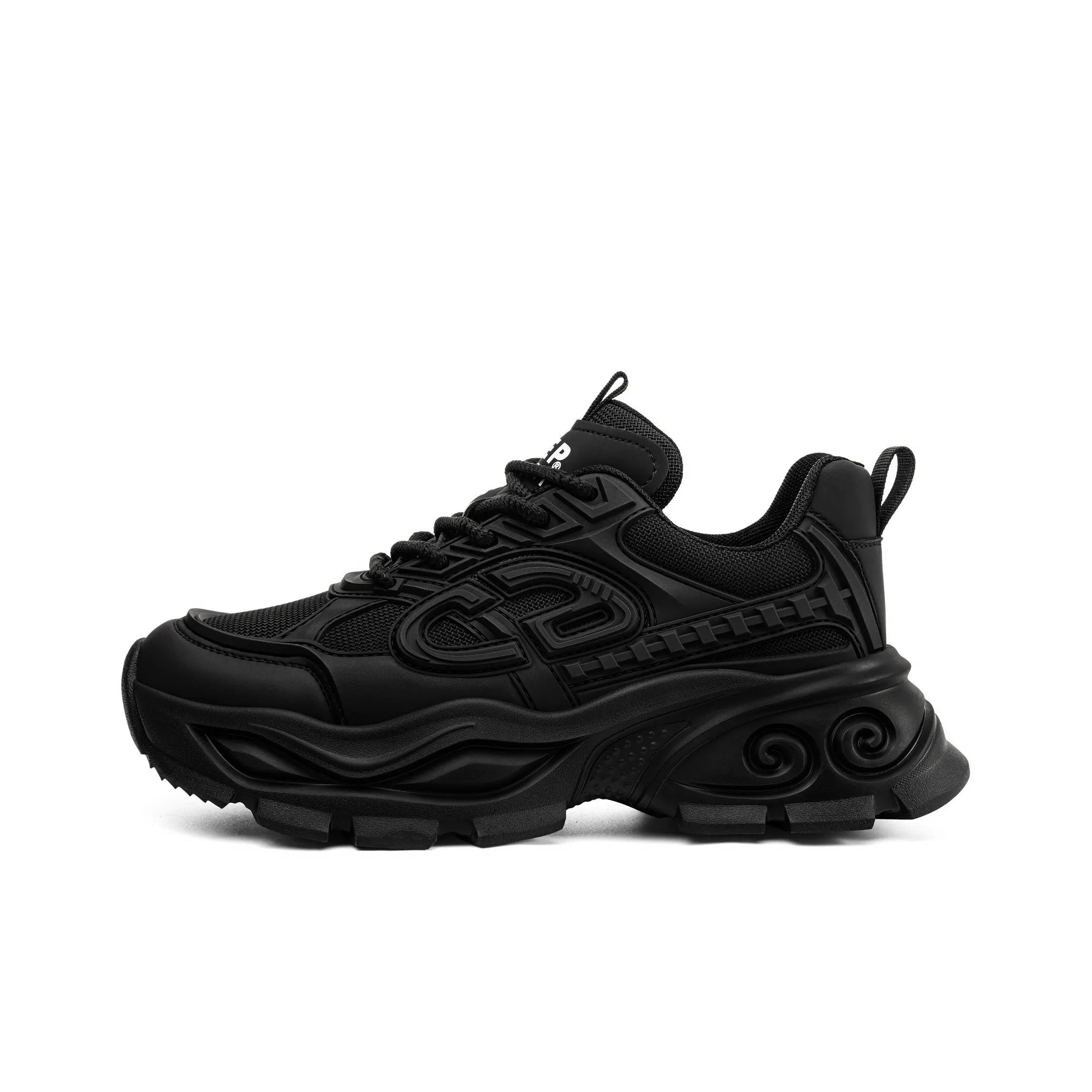 JEEP SPIRIT Дышащий Длина тела Увеличение Низкий Топ Толстая подошва Кроссовки Мужские Черные