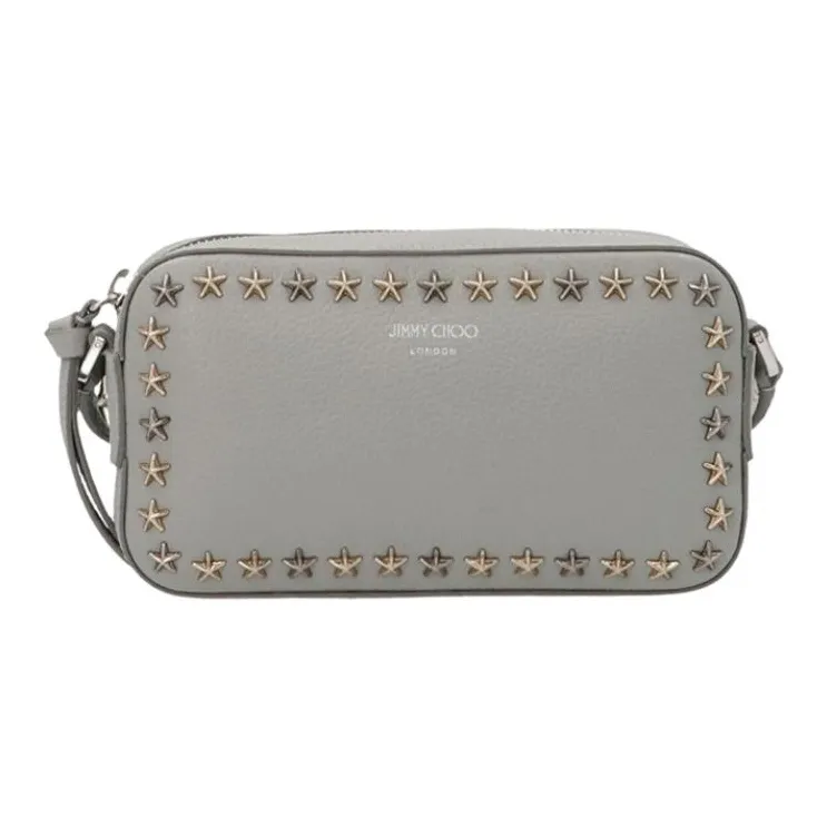 Jimmy Choo Leather Shoulder Bag, Crossbody Bag Women's Gray