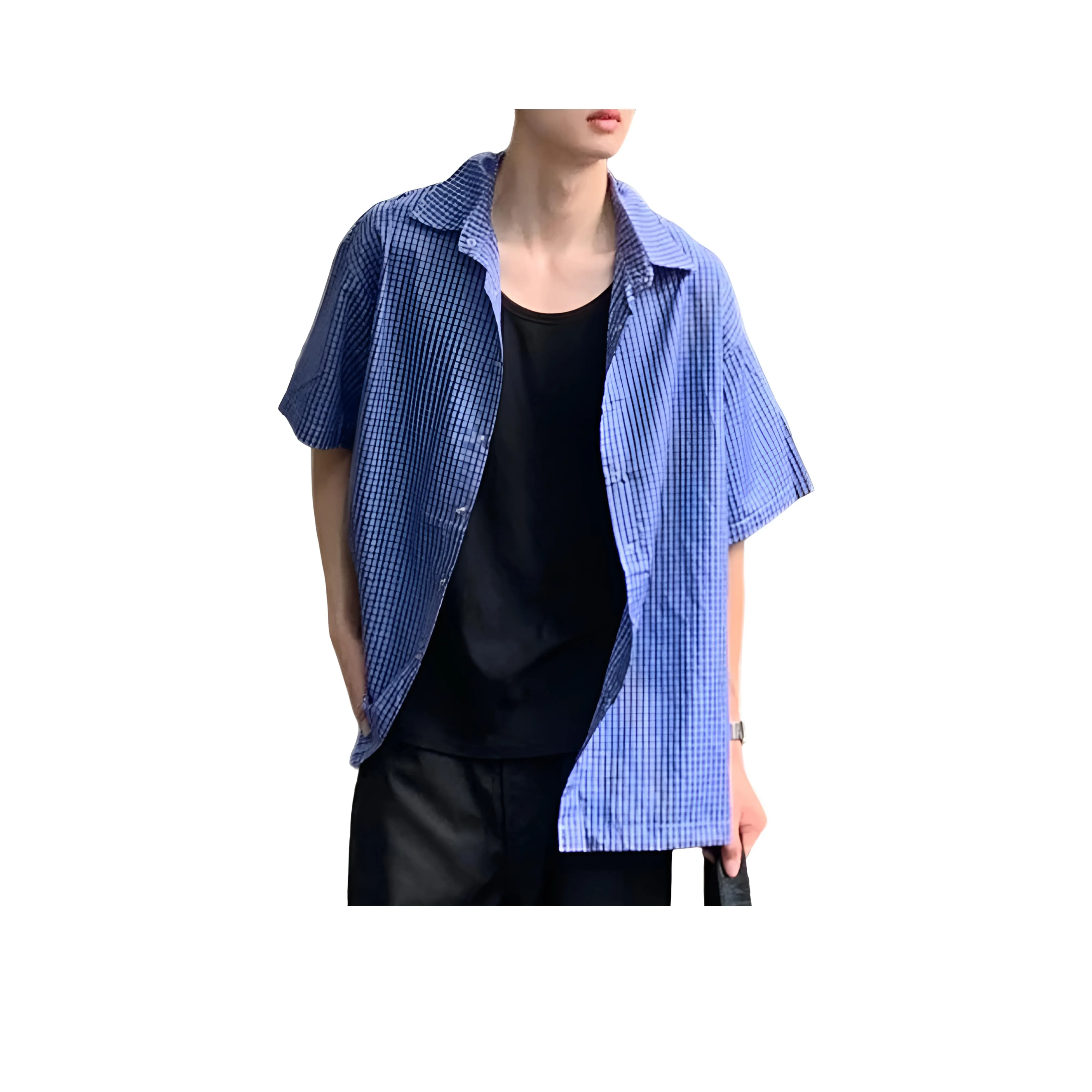 GANGZAI Короткий рукав рубашка унисекс