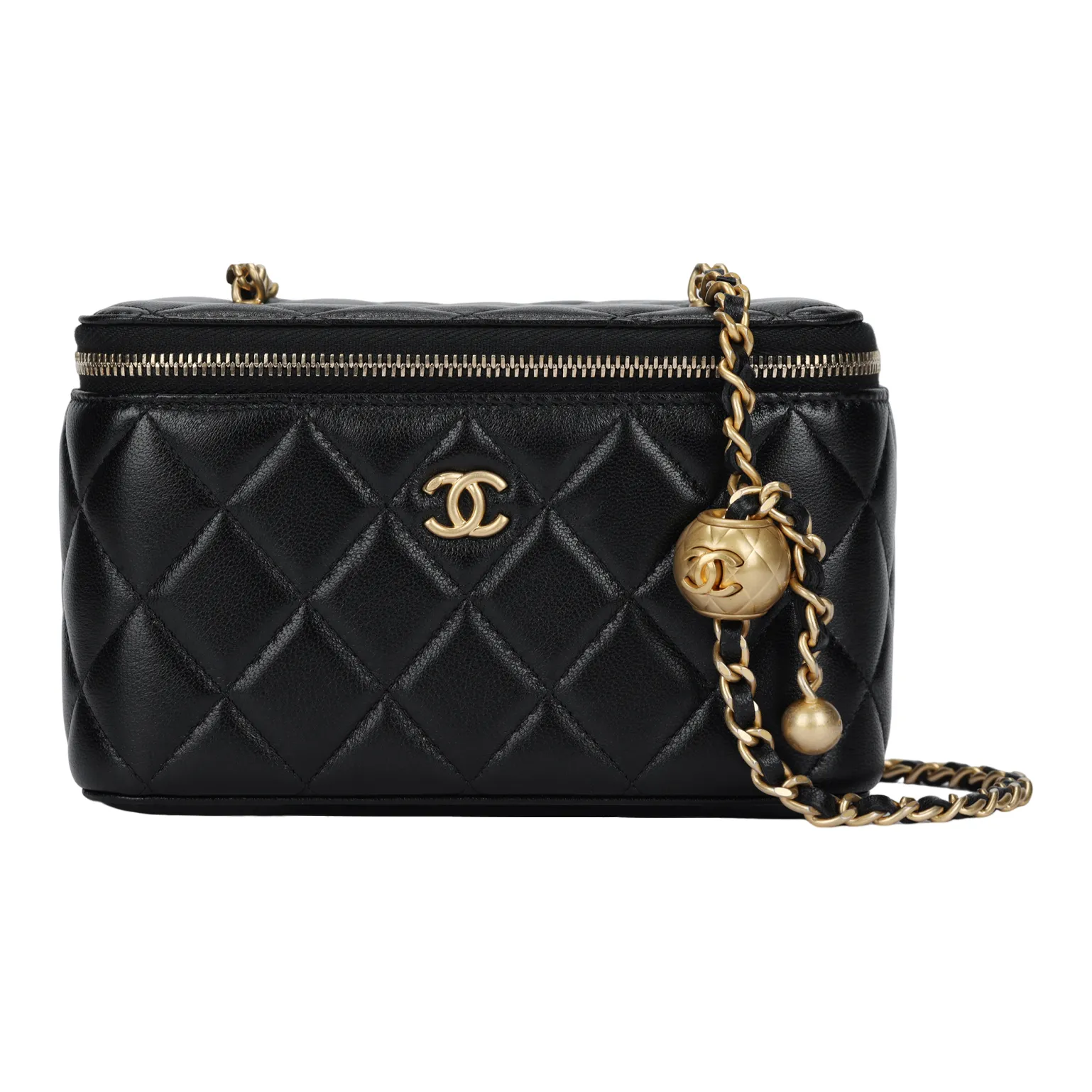 CHANEL Sheepskin Box Bag, Shoulder Bag, Crossbody Bag Women's Black