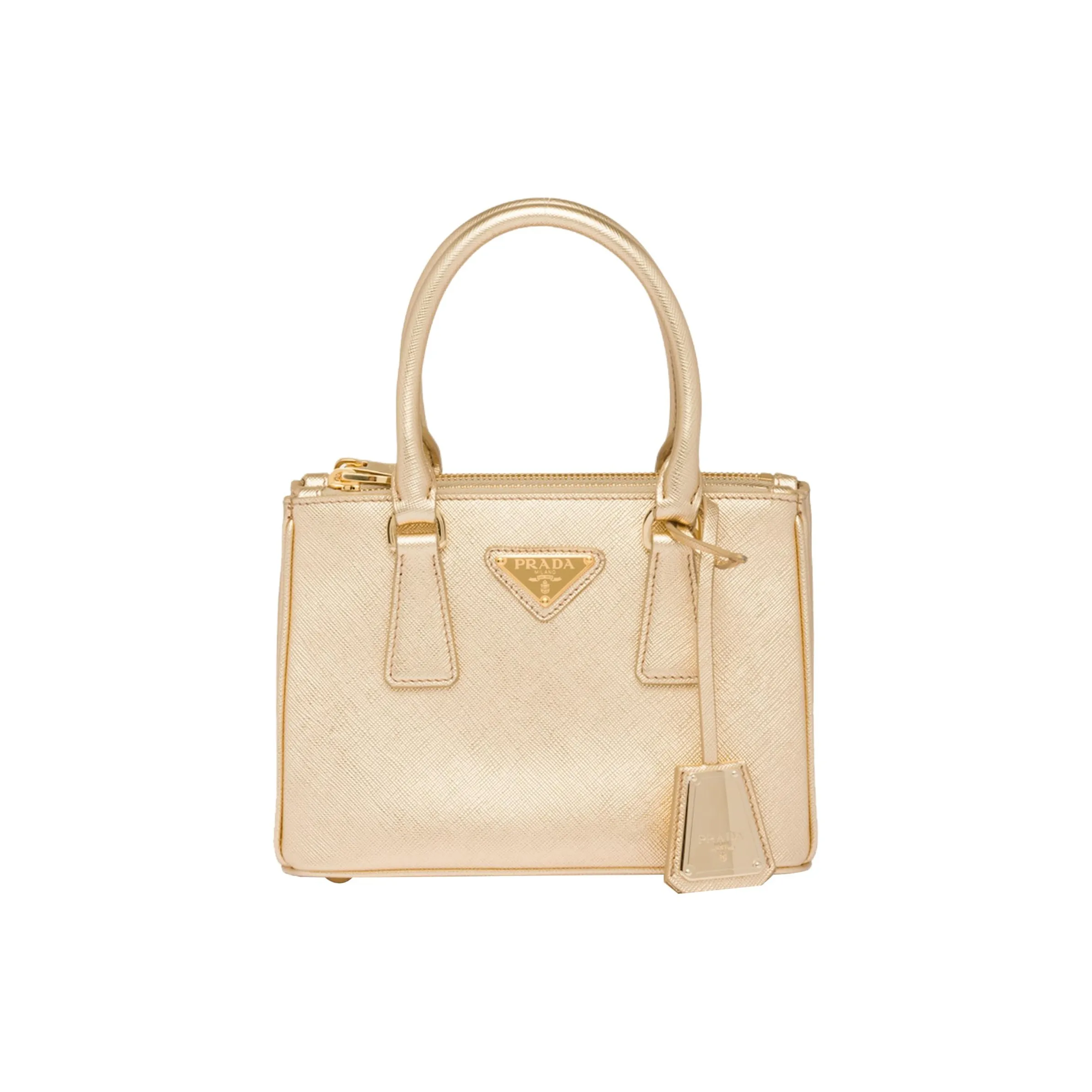 PRADA Galleria Killer Bag Leather Tote Bag, Shopping Bag, Shoulder Bag, Crossbody Bag, Handbag Mini Women's Gold