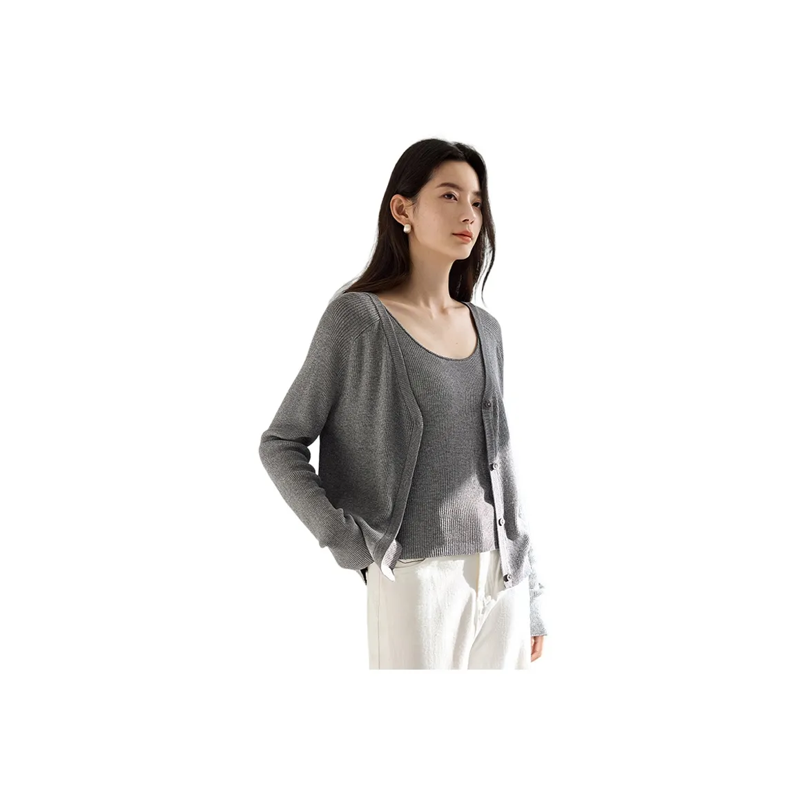 IHIMI Повседневный костюм женский элегантный серый