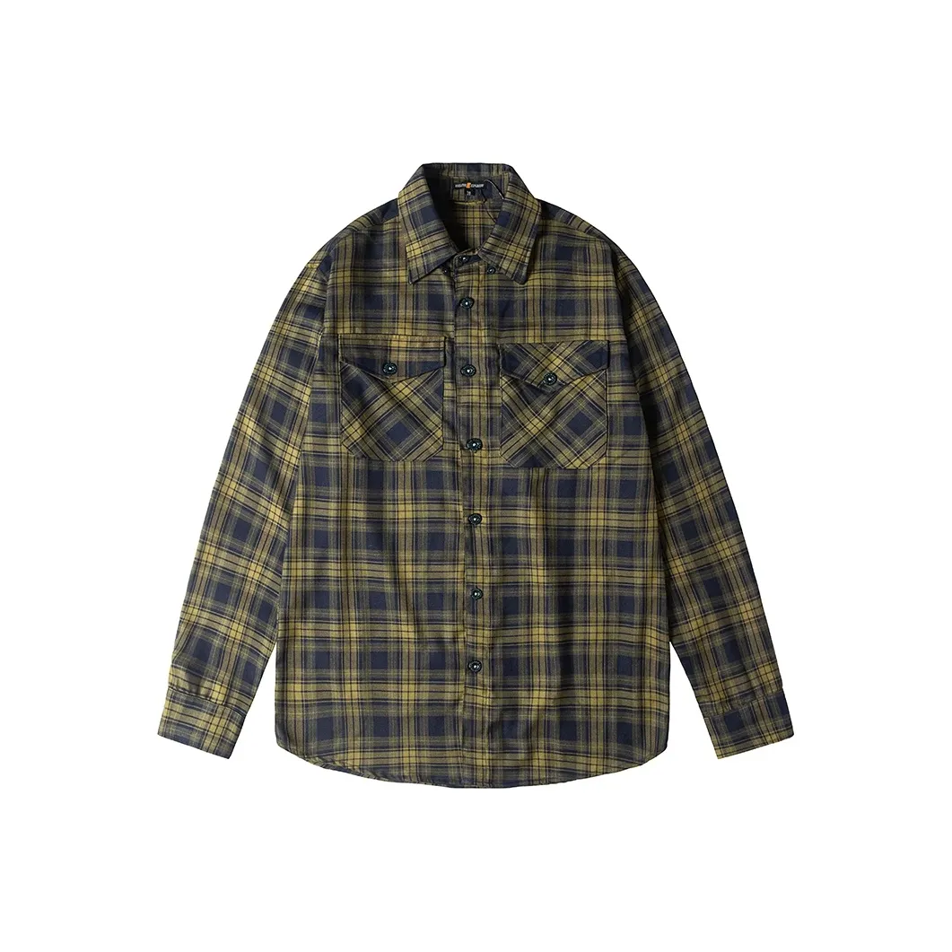 NUCLEAR EXPLOSION Сине-зеленая клетчатая рубашка мужская