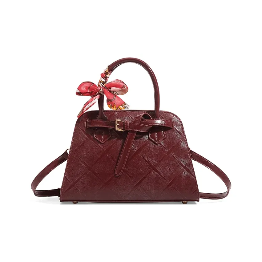 CLEVER KETCH ПУ (полиуретан) Одно плечо Сумка Женская Бургунди Коричневый Красный Красный Волна Красный Крокодиловый узор