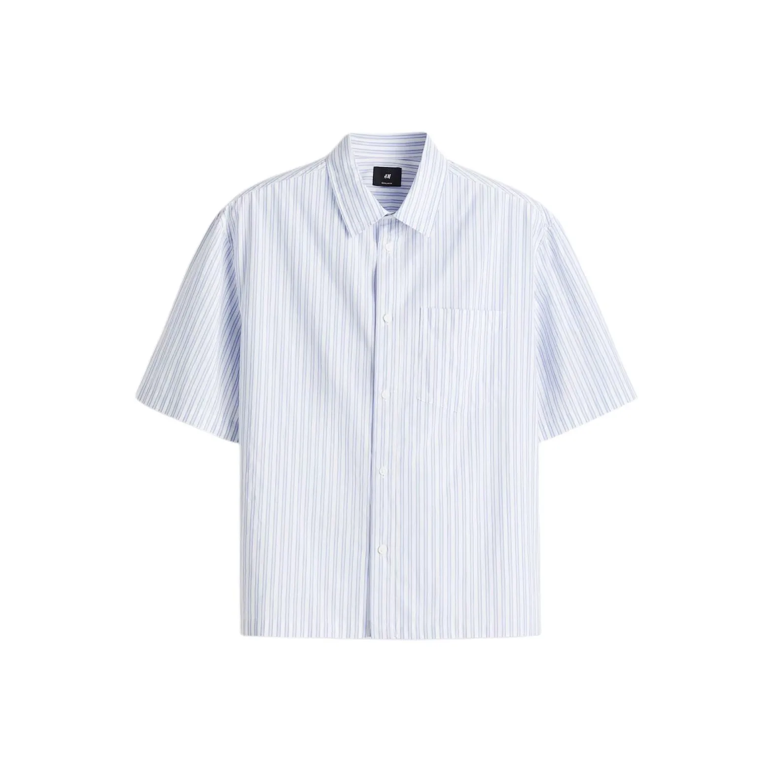 H&M Светло-синие/Белые Мужские Рубашки