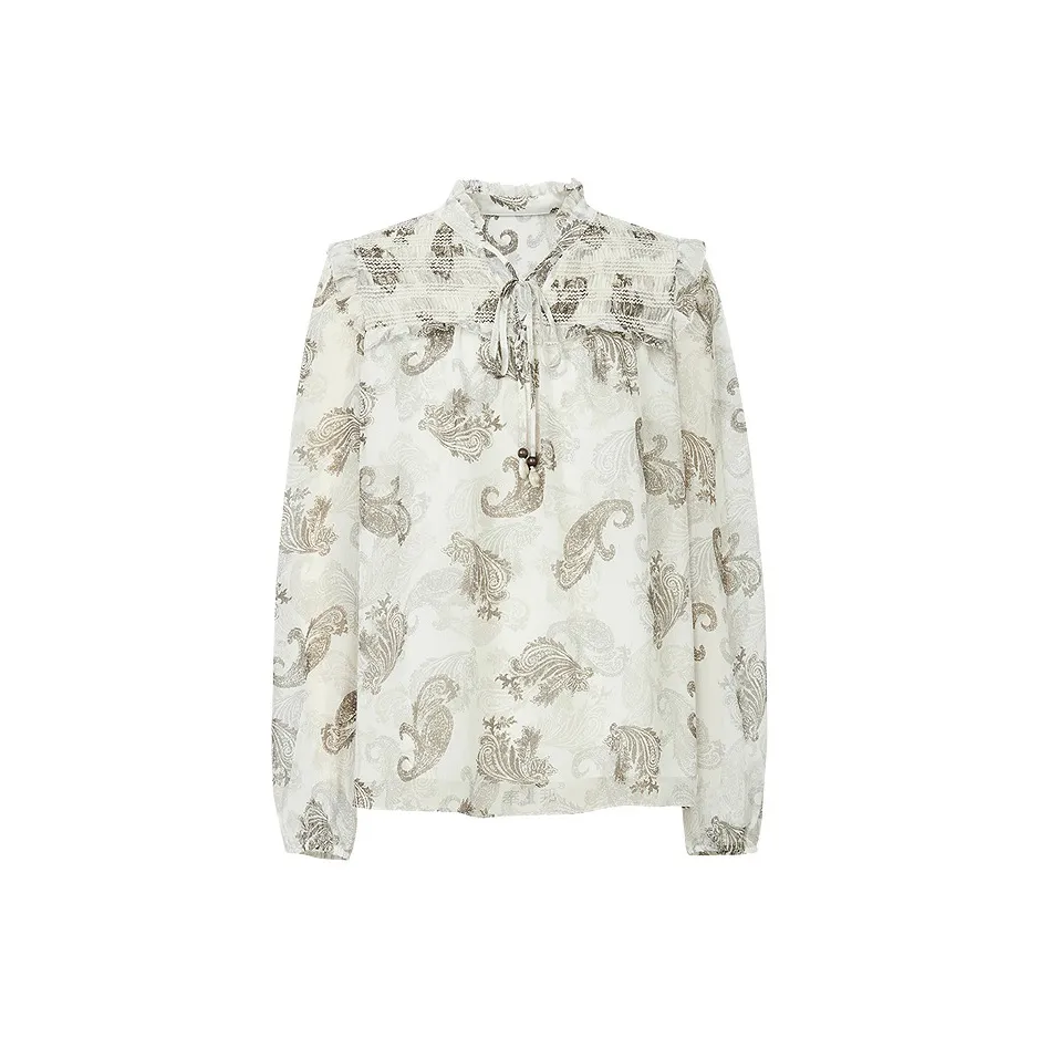 Hopeshow Бежевый с цветами 611 Женские Рубашки