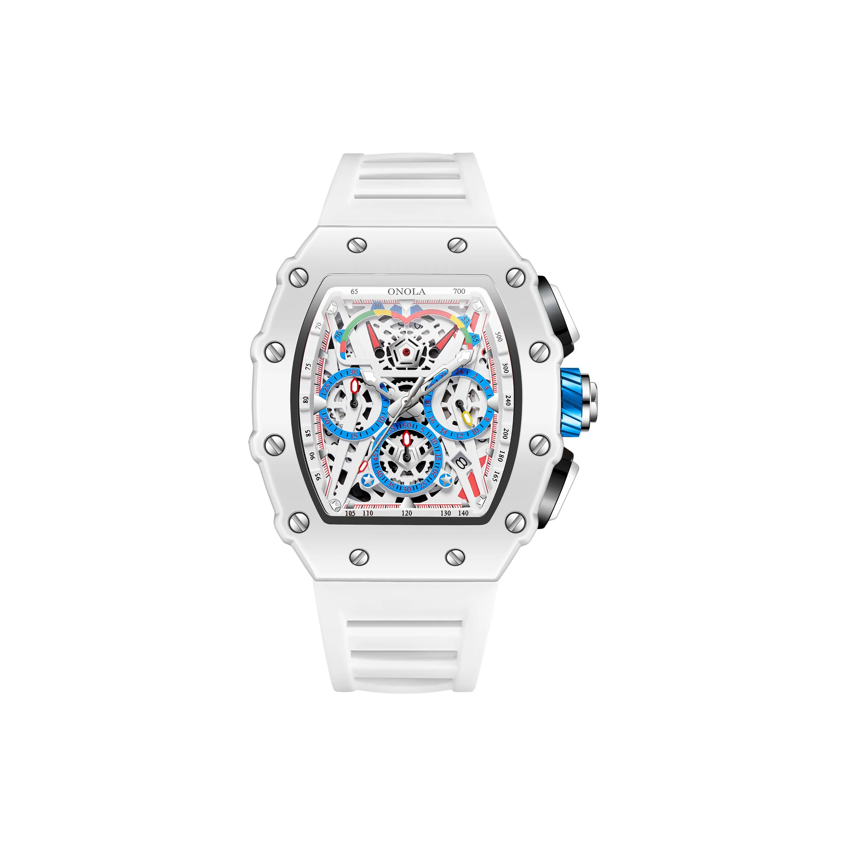 ONOLA Роскошь Повседневный Кампус Студенты Коммутирование Кварцевый механизм Силиконовый ремешок Часы Унисекс Многоцветный Циферблат