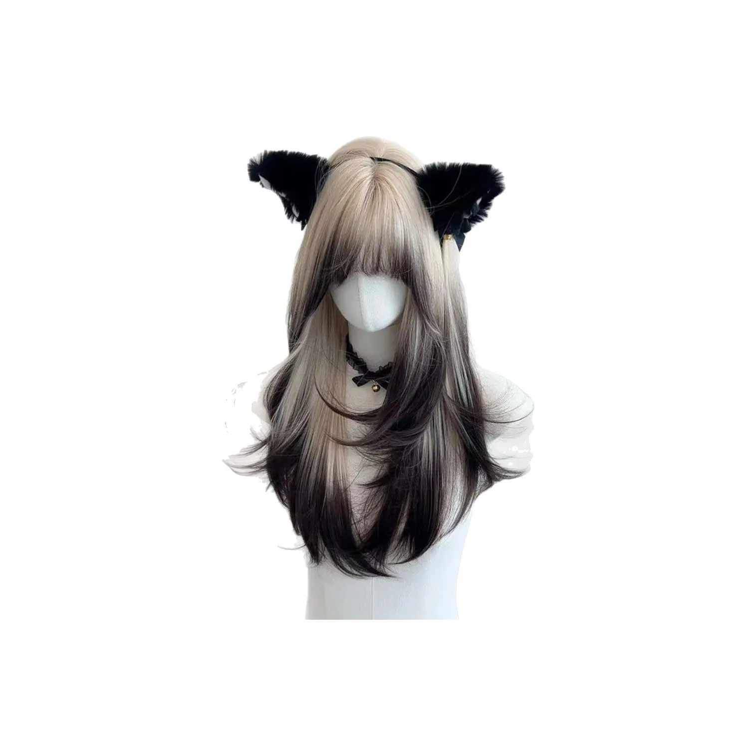Перука Sweet Pillow House для женщин с длинными волосами полный комплект цвет Сиямская кошка градиент прямые волосы с боковой частью