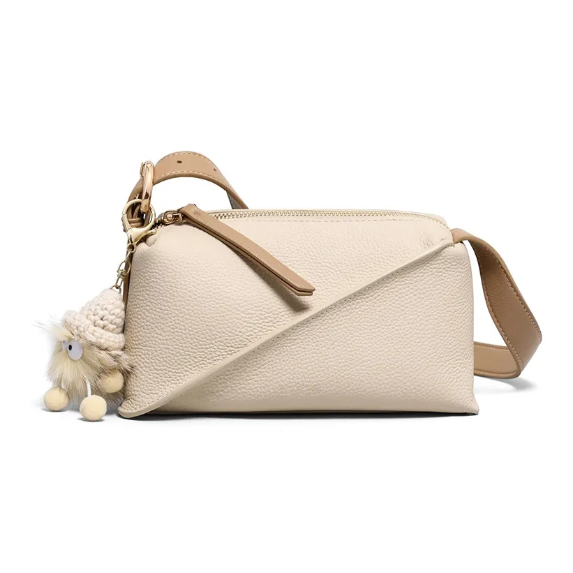 Crtnzo Kroez Коровья кожа Сумка через плечо Подушка Сумка Обычная Женская Капучино