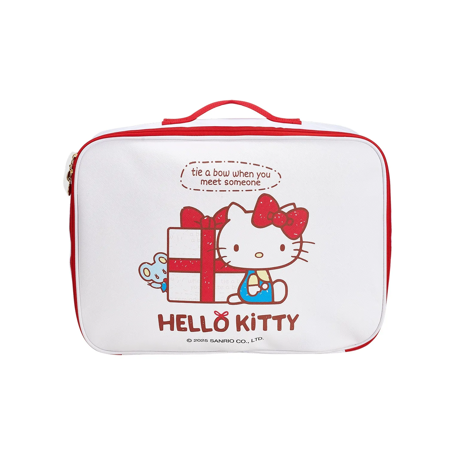 Санрио Hello Kitty Коллаборация Hello Kitty ПУ (полиуретан) Путешествие Мешок для хранения Женская Белый