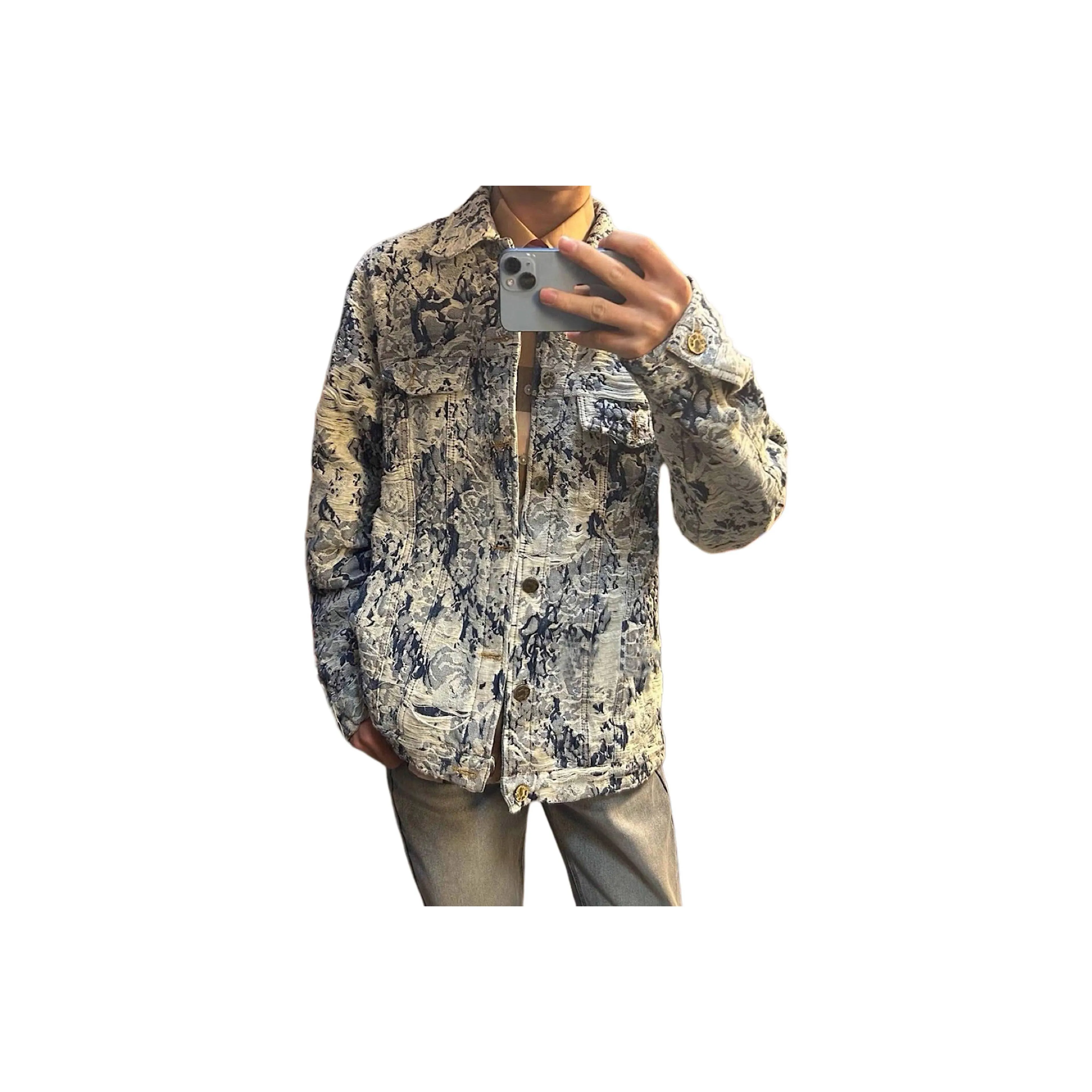 COMOWA Темно-синий Унисекс Джинсовые куртки