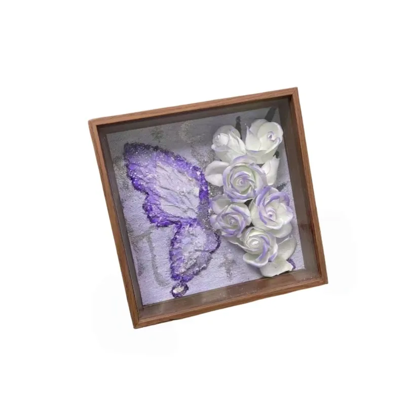 KecoSweet Синяя бабочка Розовый Текстура Рисование Ручной DIY DO IT Yourself Песочные и клеевые картины