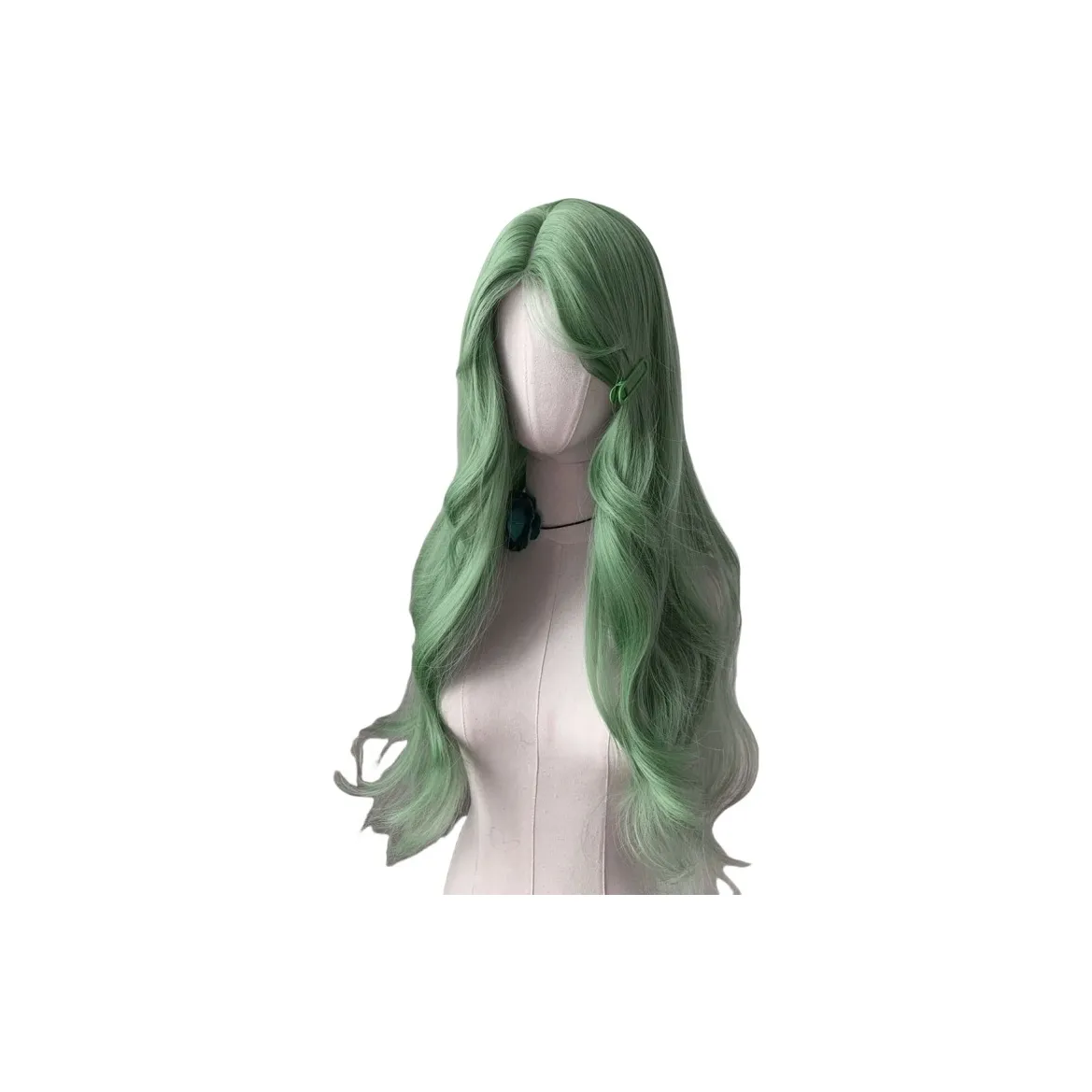 Sweet Pillow House Мятно-зеленый Wig Full Headset с Боковой частью и Волной Длинная Кудрявая Косплей Wig Высокотемпературная Пряжа