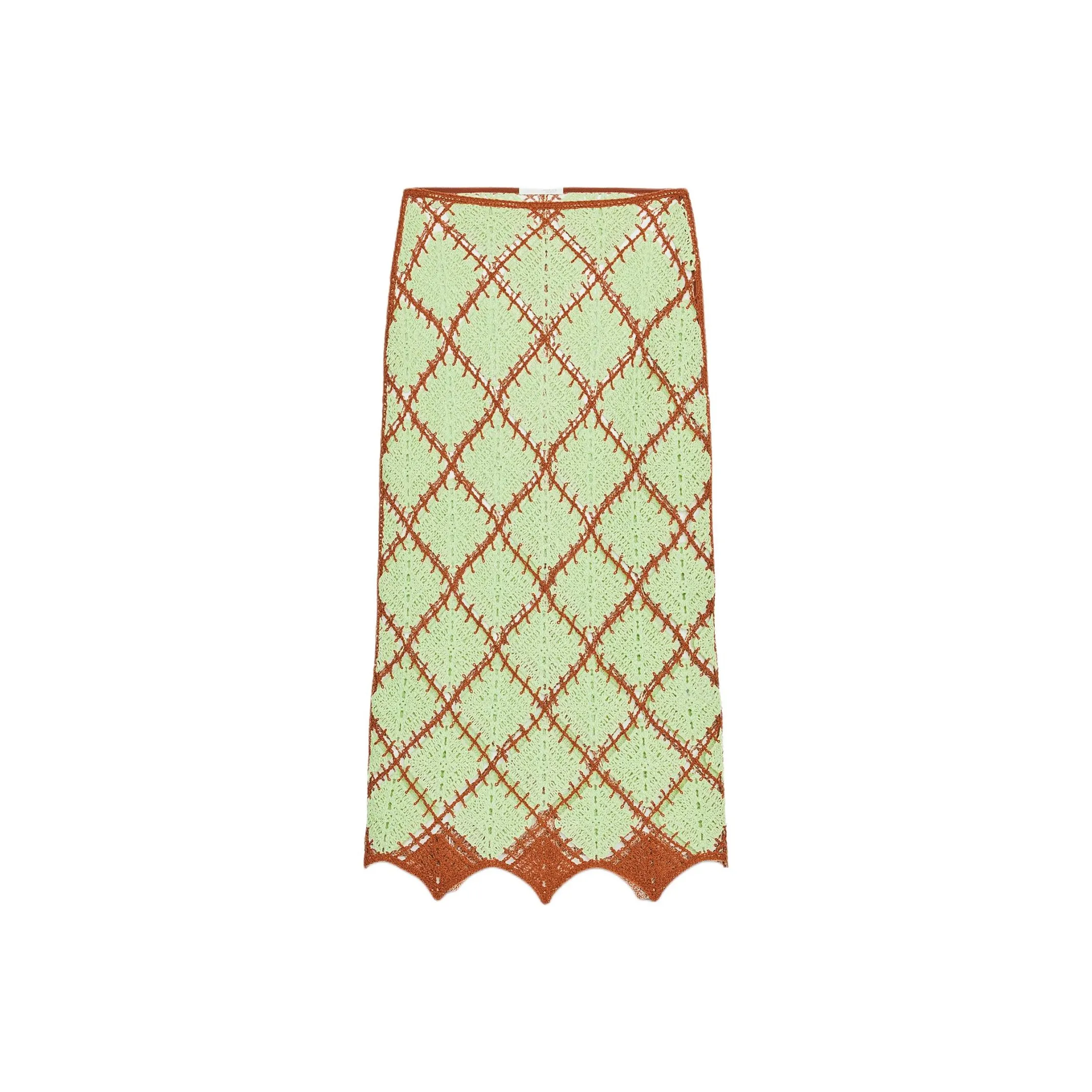 ZARA Светло-зеленая женская вязаная длинная юбка