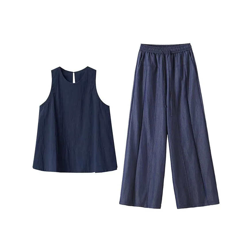 MARIE·COCO Черный топ + Брюки Женские Повседневные костюмы