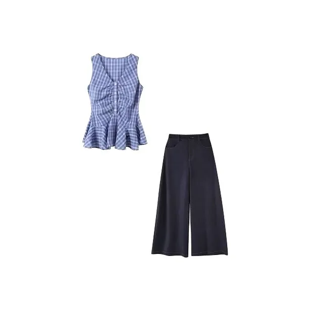 HUINIAN Топ + брюки Женские Повседневные костюмы