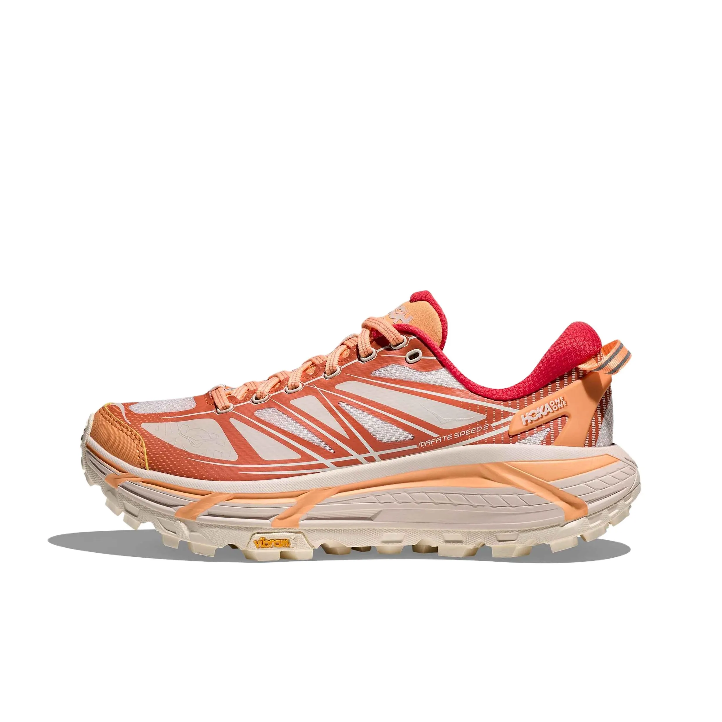 HOKA ONE ONE Mafate Speed 2 Поддержка Беговые кроссовки Унисекс Оранжевый Бежевый