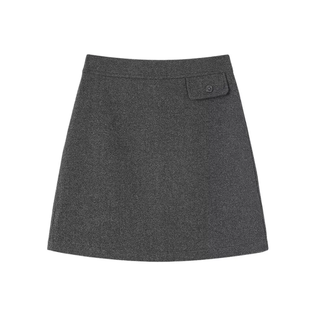 YEARNED Серый Женские Повседневные Короткие Юбки